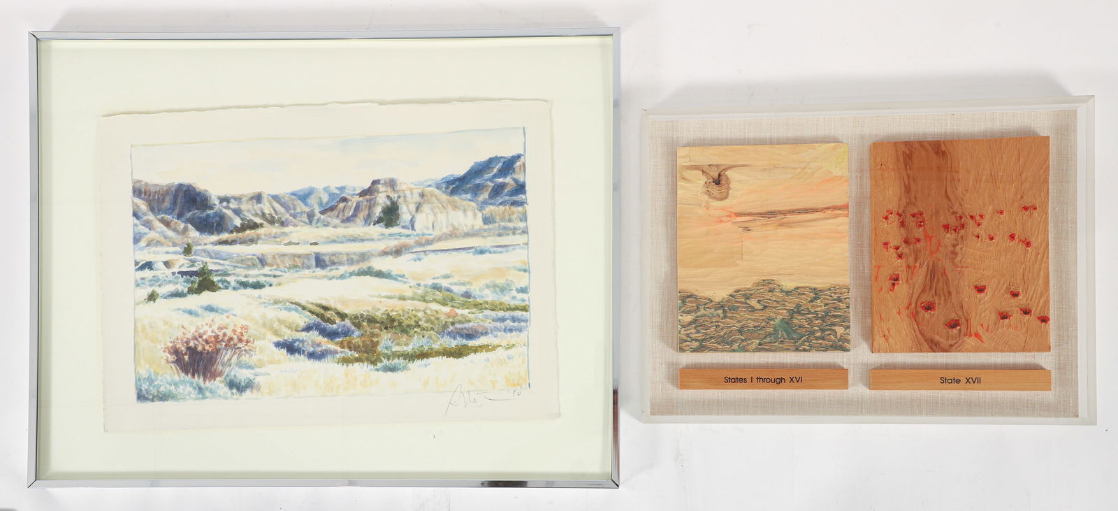 2 Gordon Mortensen Watercolor and Reduction Woodblocks (1 of 4)