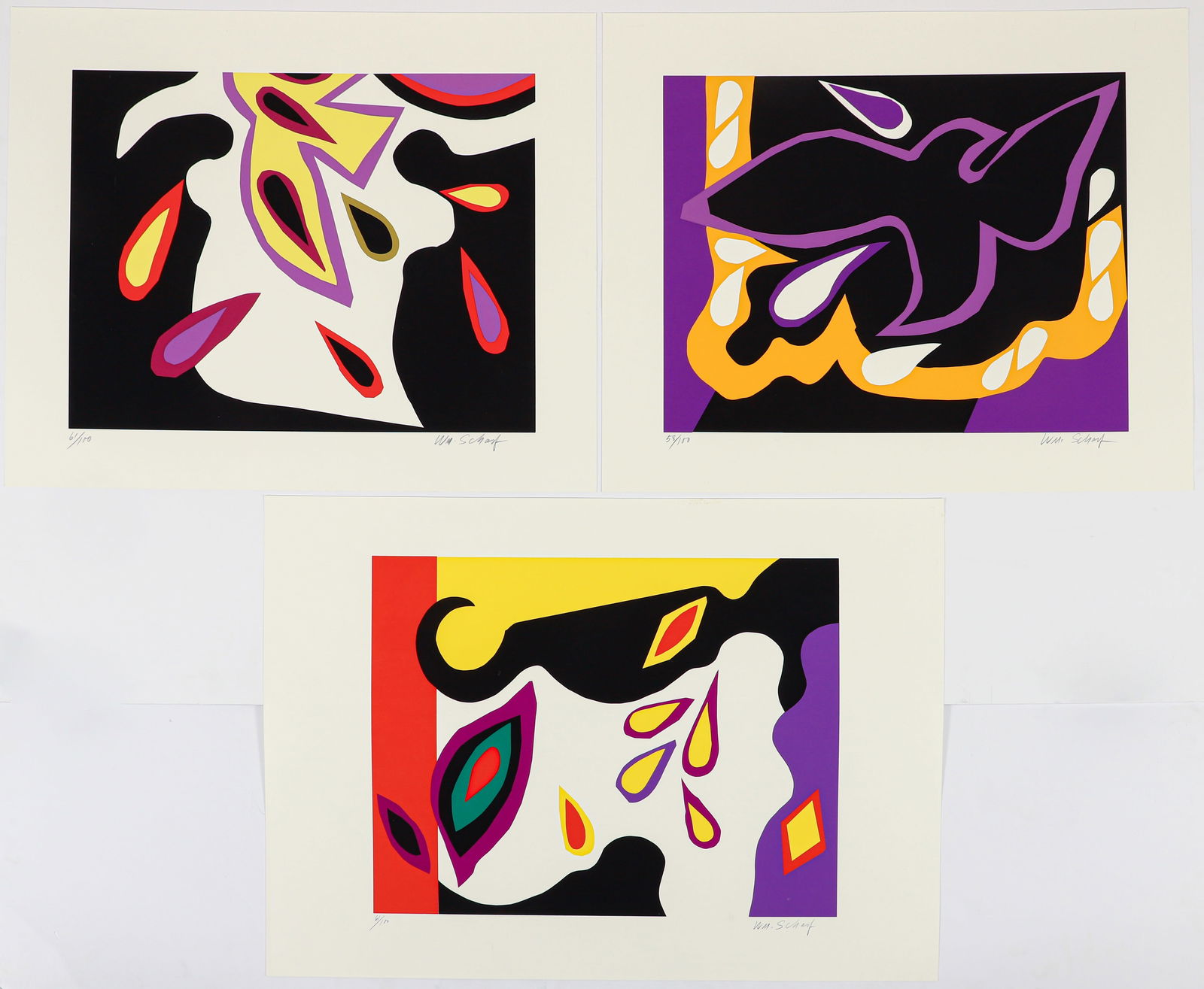 3 William Scharf Silkscreen Prints 1980 (1 of 5)