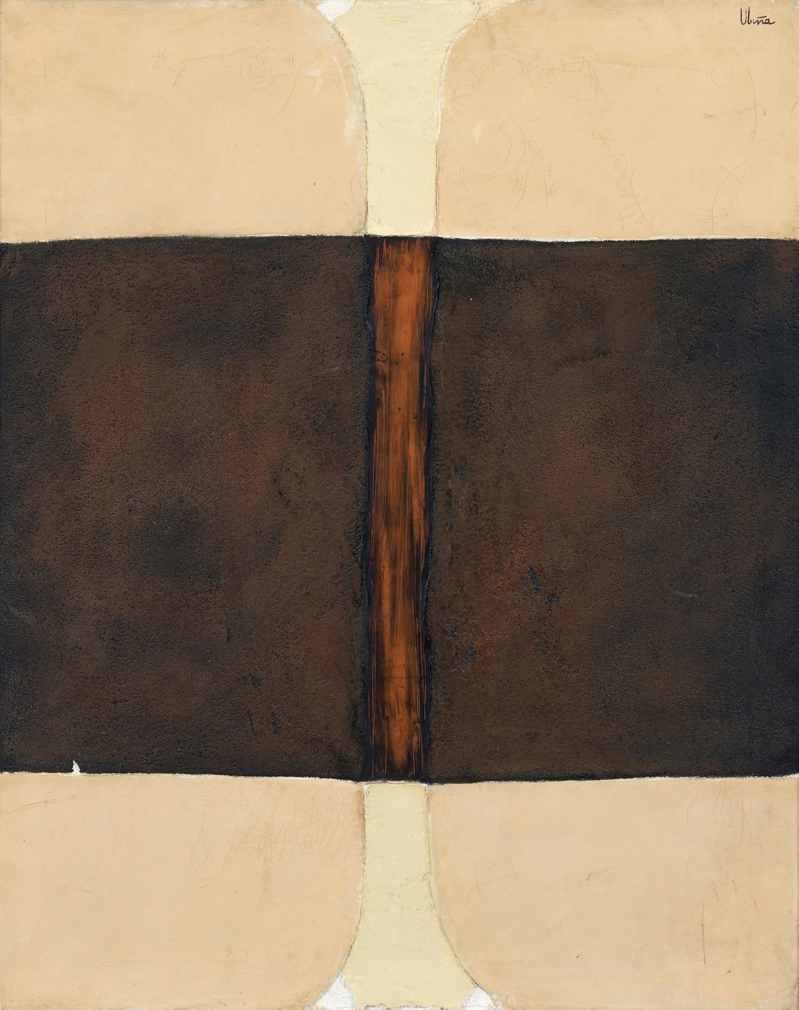 Senen Ubina Abstract Mixed Media Composition 1965 (1 of 4)