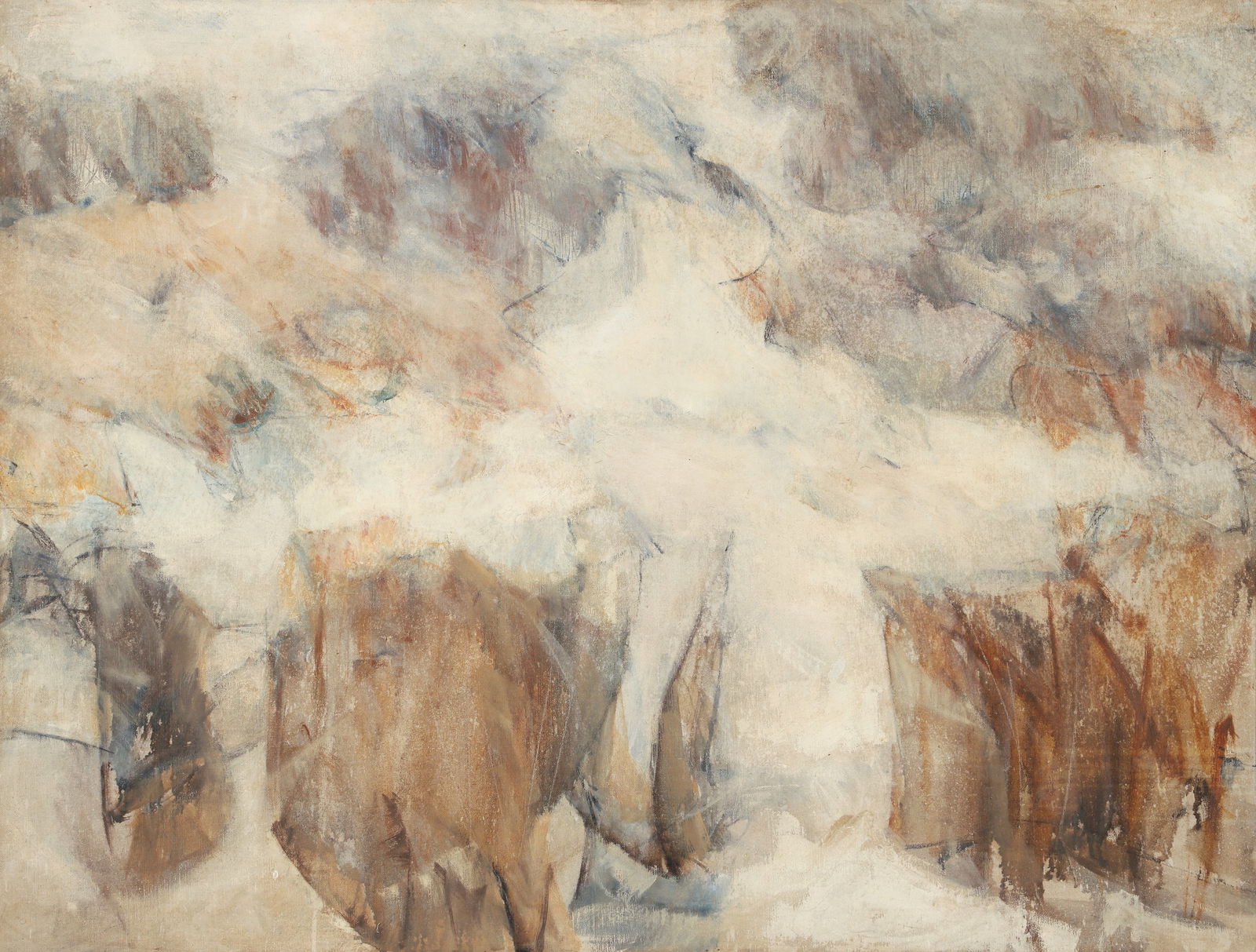 20th Century Abstract School Biomorphic Abstraction painting (1 of 2)