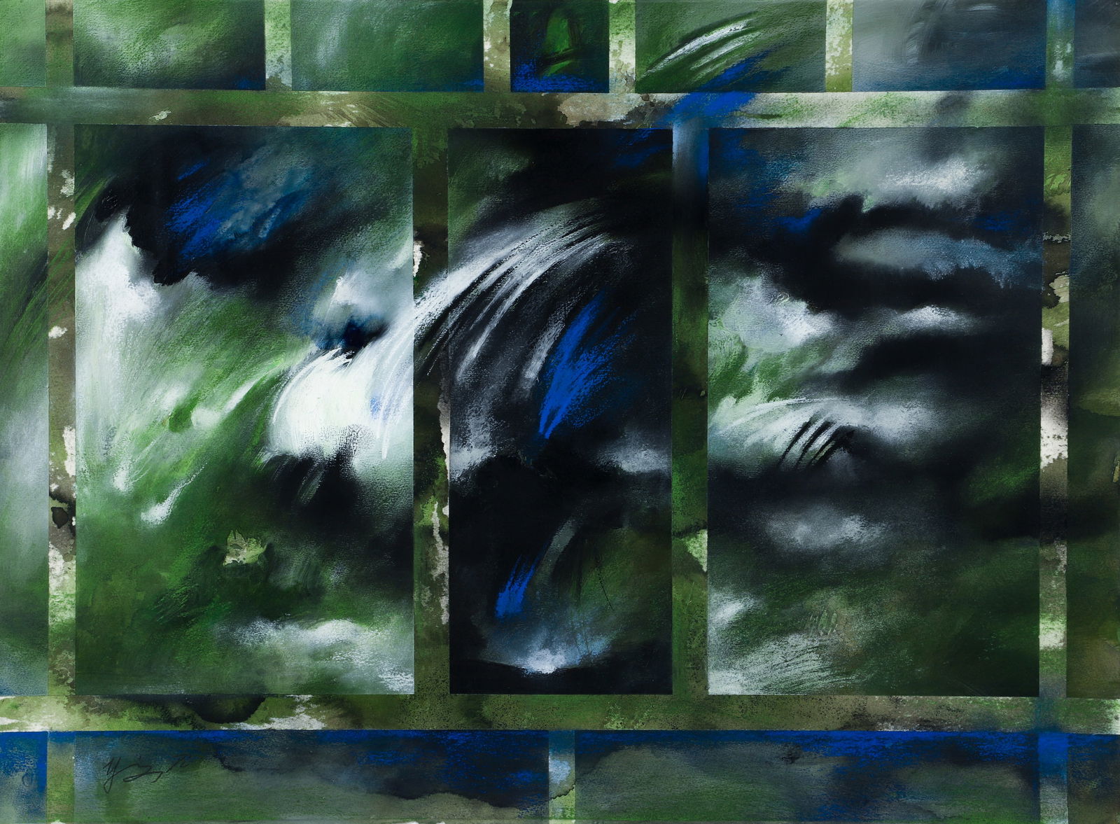 Late 20th Century work on paper Untitled Abstraction (1 of 3)