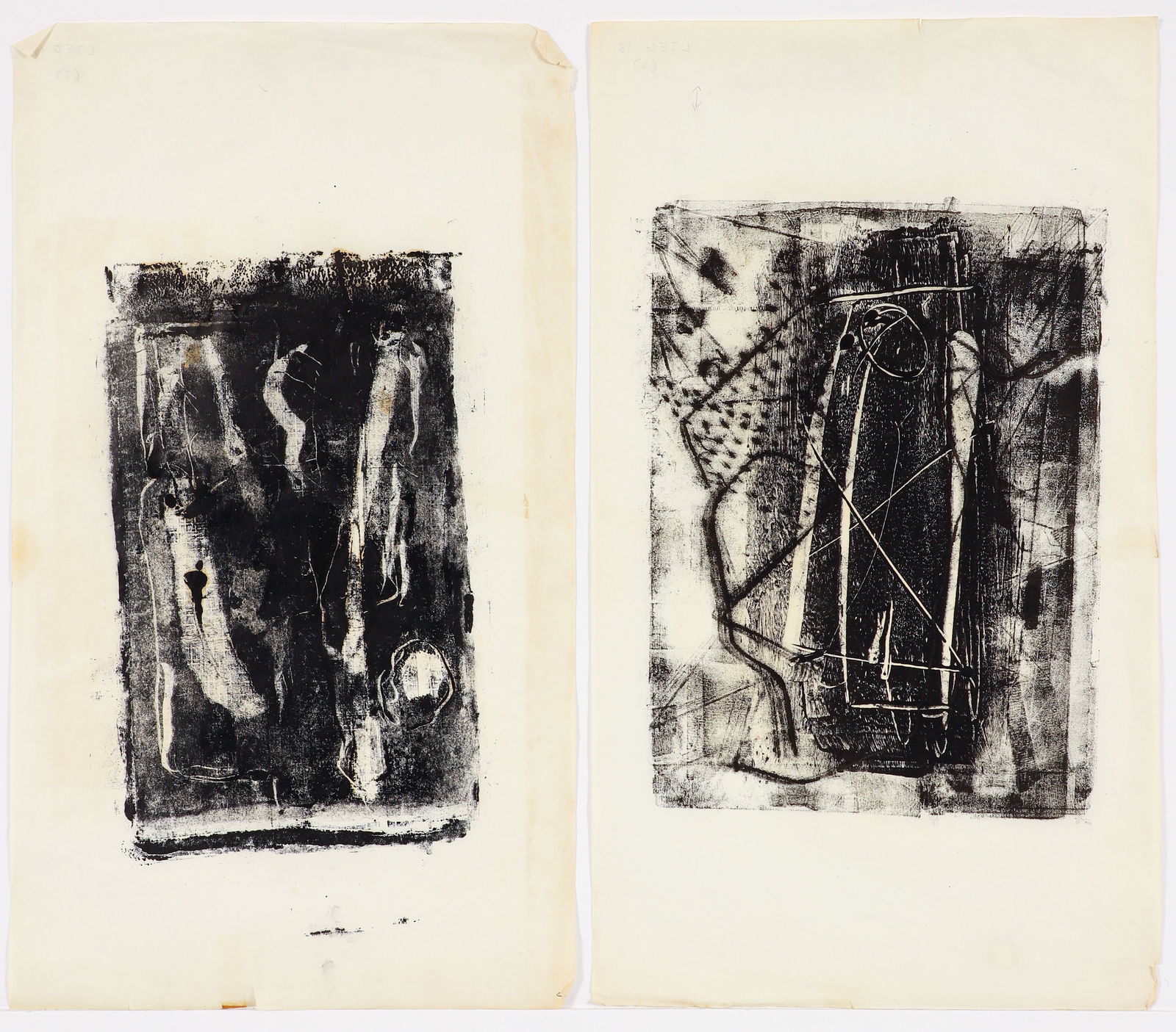 Leonard Lieb group of 2 Experimental Collograph Prints (1 of 3)