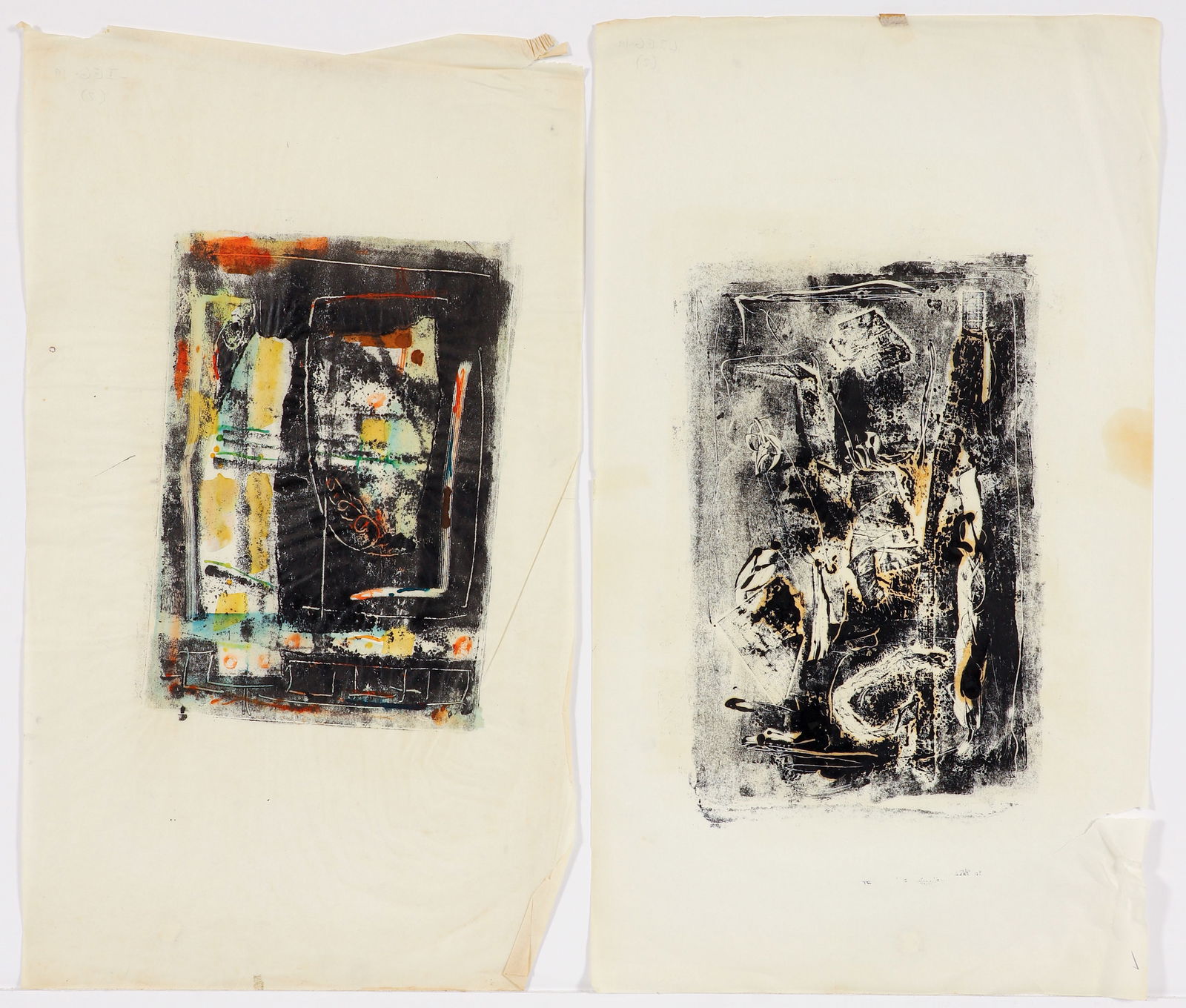 Leonard Lieb group of 2 Experimental Collograph Prints (1 of 3)