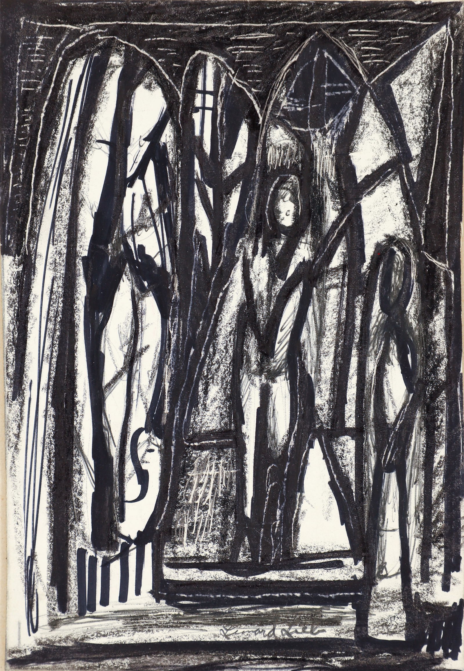 Leonard Lieb Abstracted Mixed Media Work (1 of 3)