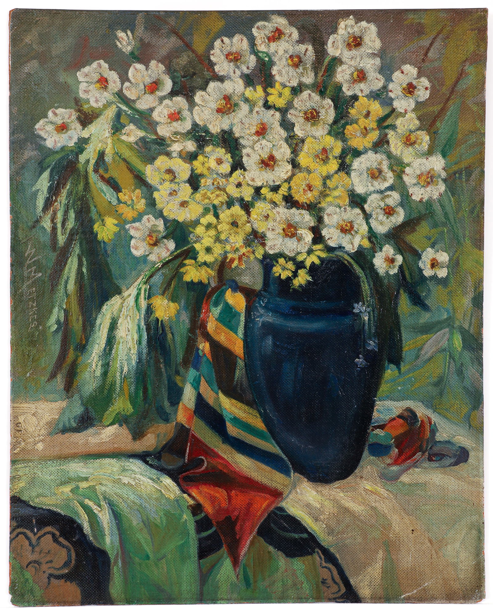William Metzkes Still Life with Flowers Oil on Panel (1 of 3)