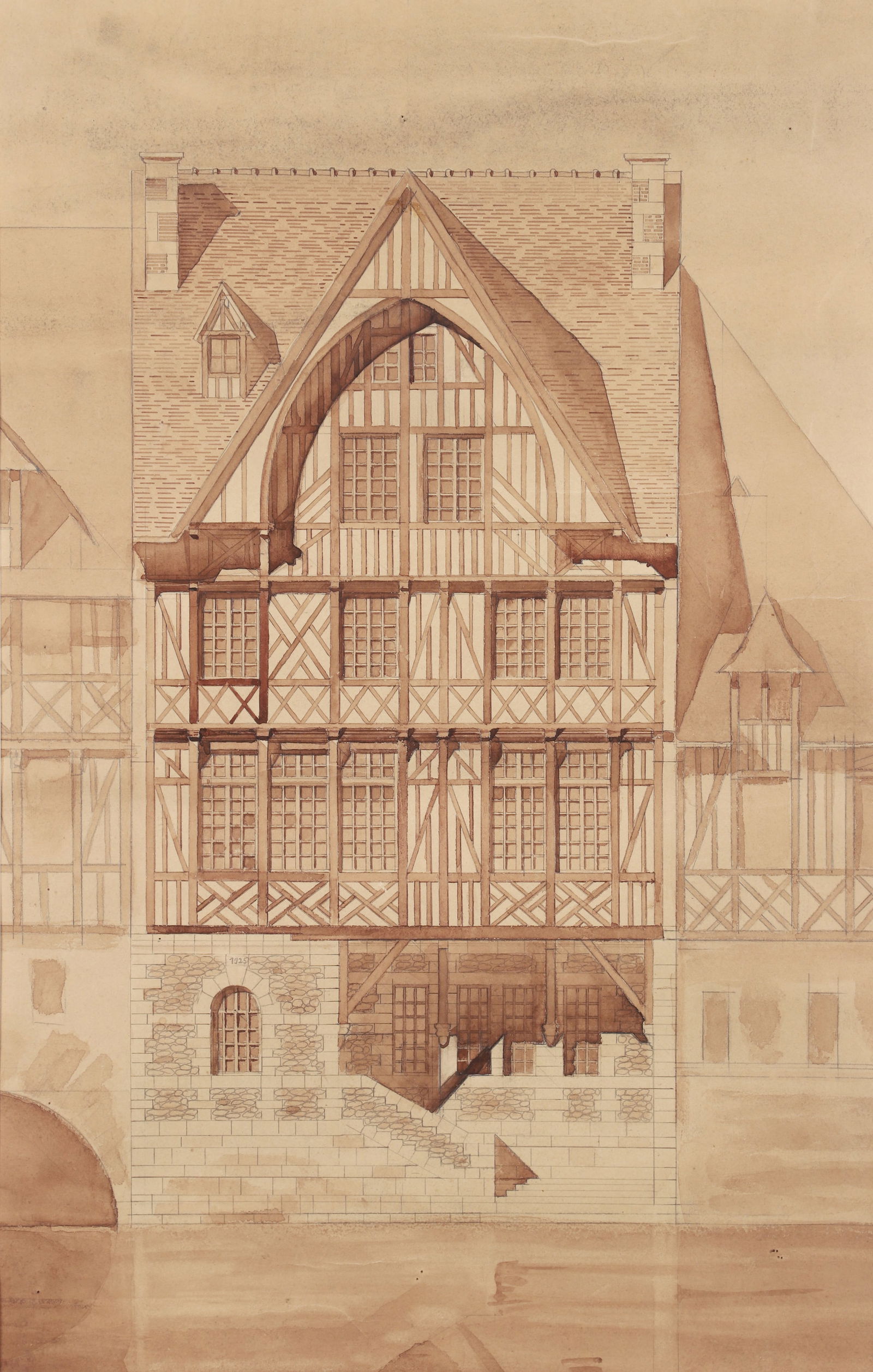 Architectural Elevation Rendering of a Half Timber House (1 of 2)