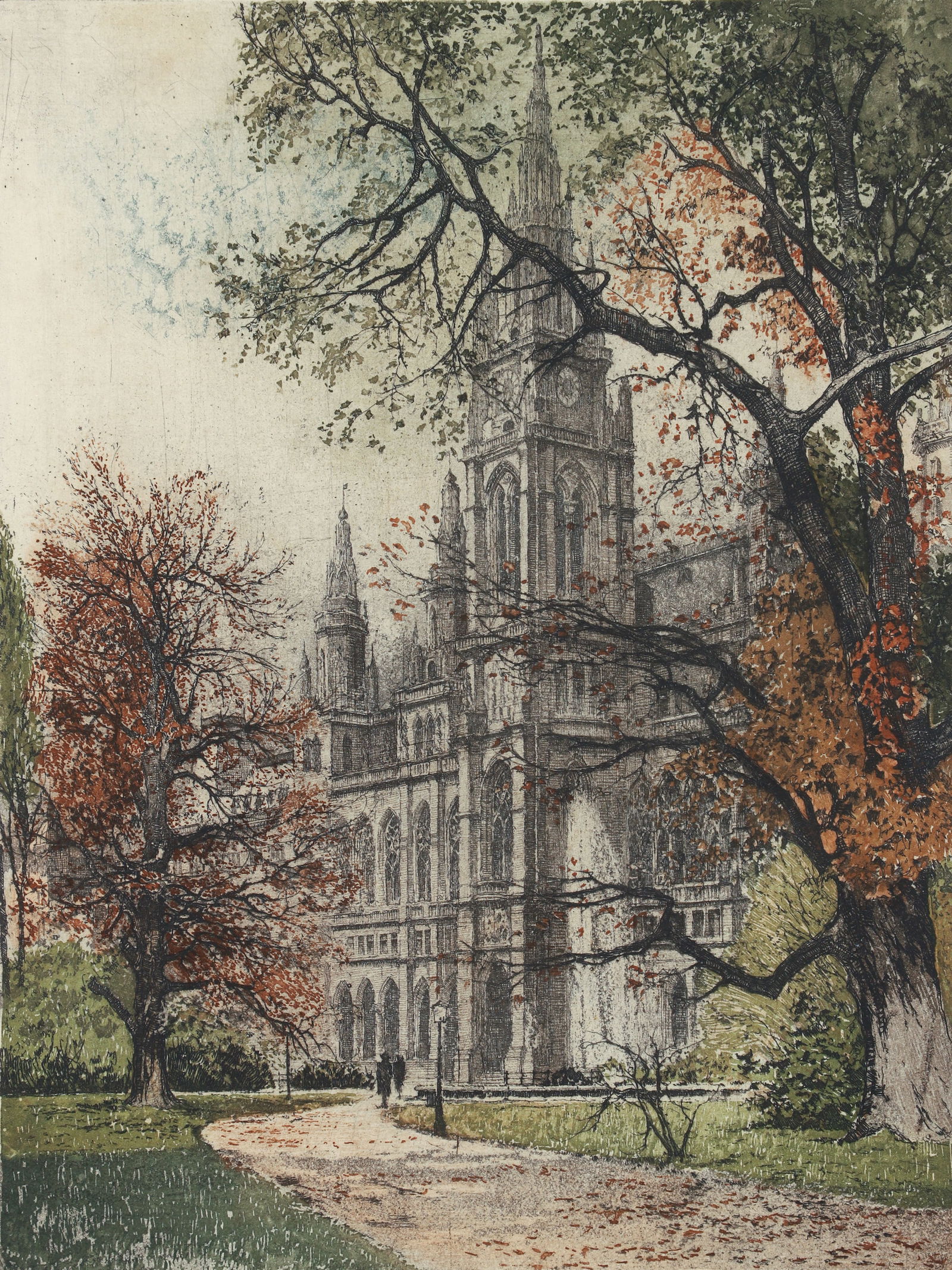 Joseph Eidenberger color etching Vienna City Hall (1 of 3)