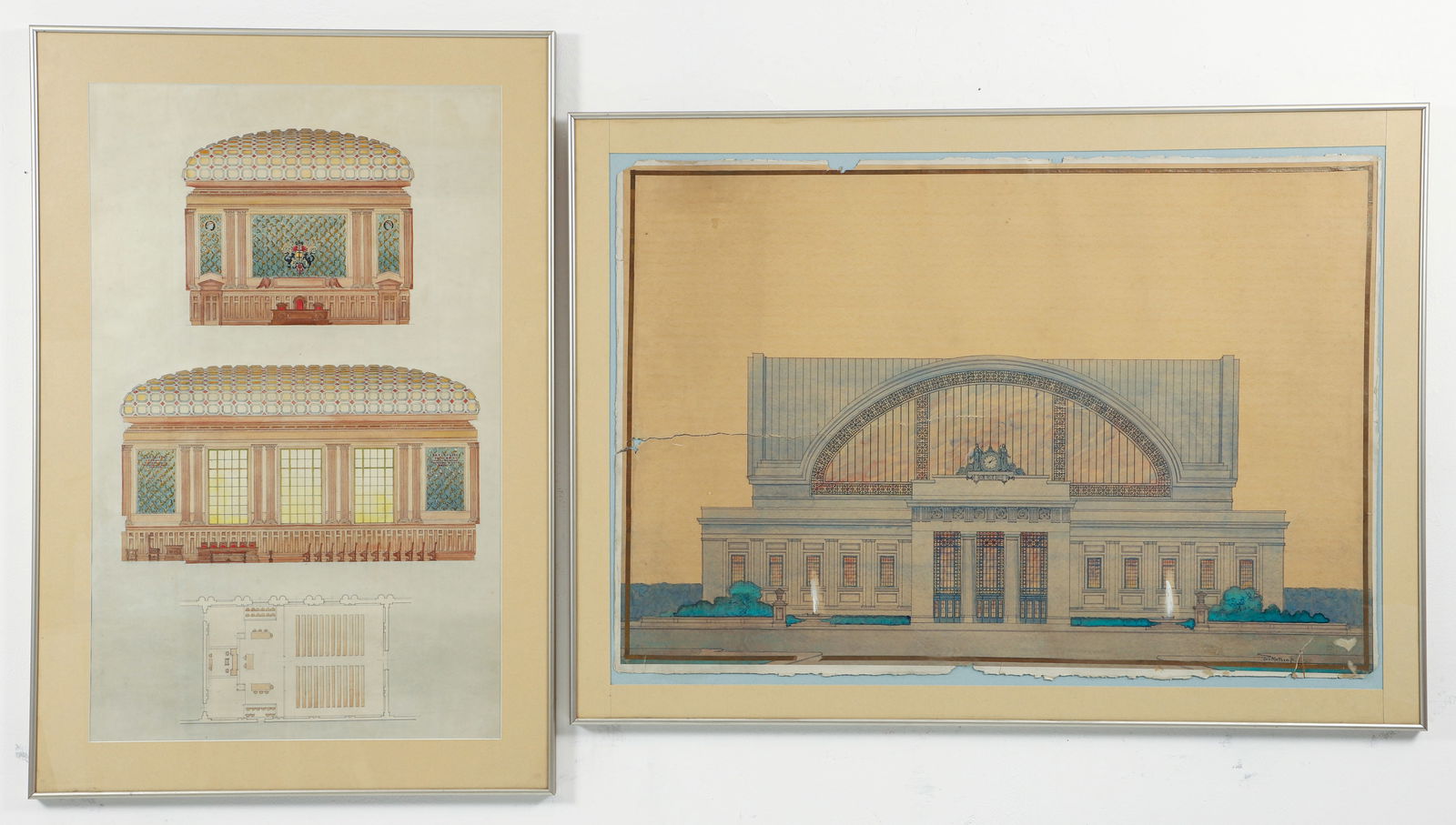 2 Architectural drawings by James P. Methany Philadelphia Architect (1 of 4)