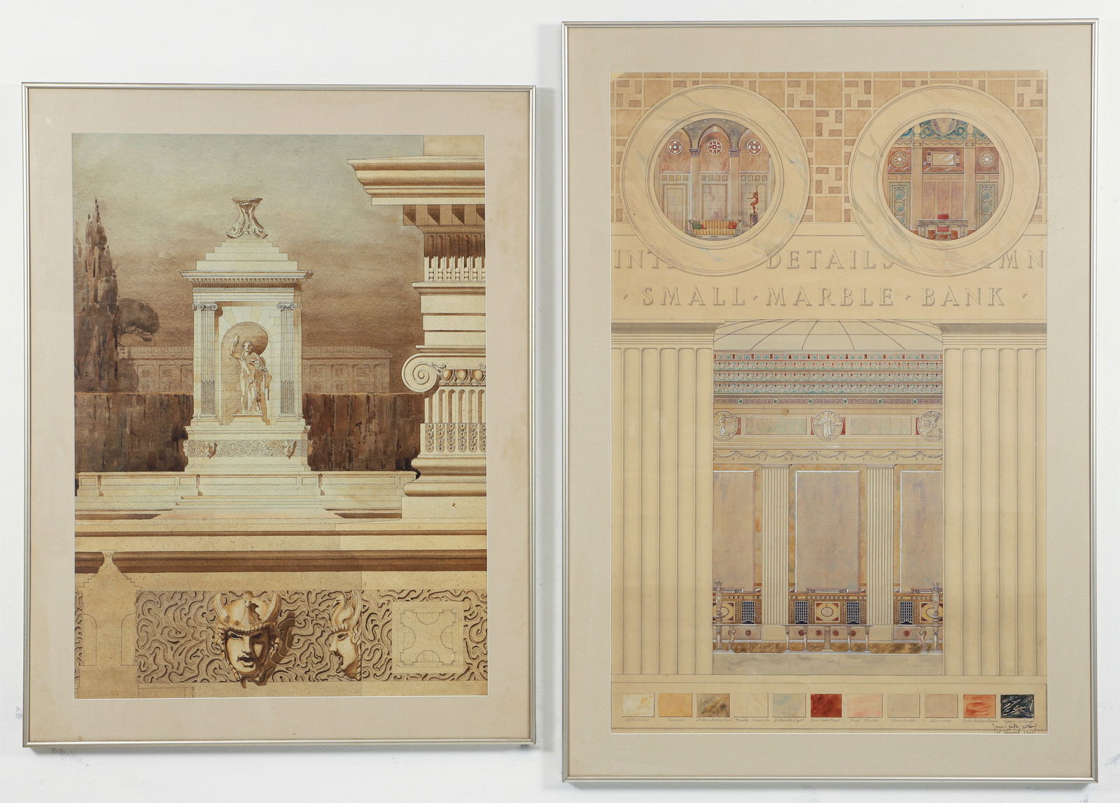 2 Architectural Elevation drawings by James P. Methany Philadelphia Architect (1 of 4)