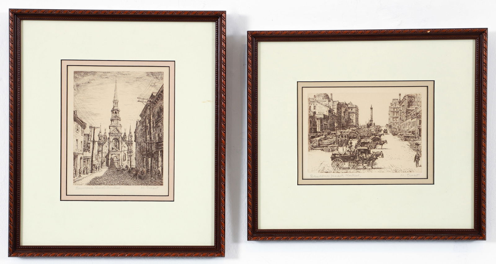 Ernst Neumann 2 Etchings Bonsecours Market Montreal (1 of 5)