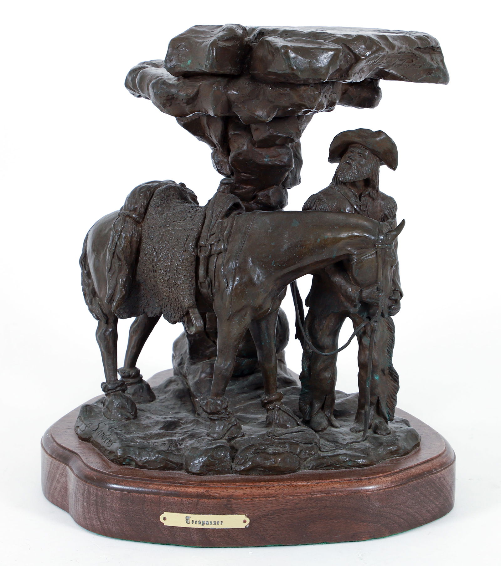 S. Sanders Trespasser Western Bronze Sculpture 1977 (1 of 5)