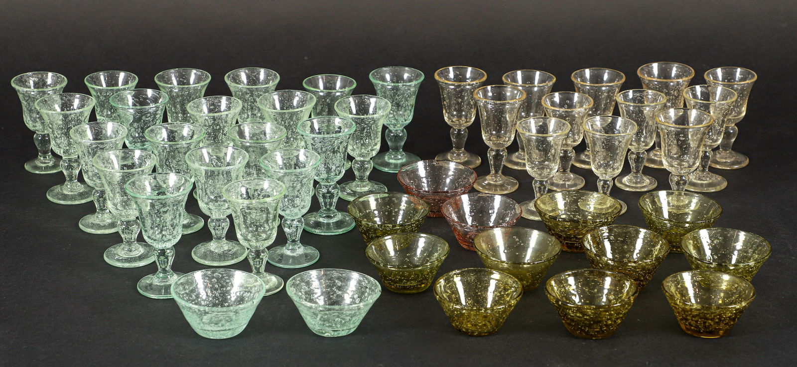 Assortment of Biot green and clear shot glasses and salts (1 of 4)