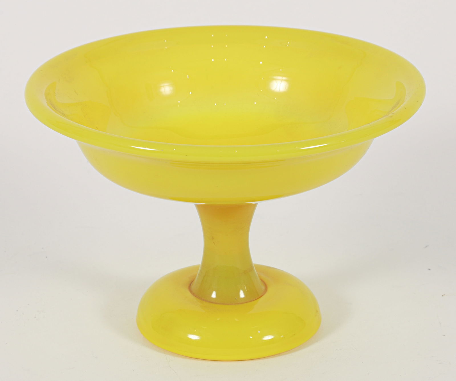 Cadmium Yellow Opaline Glass Compote (1 of 2)