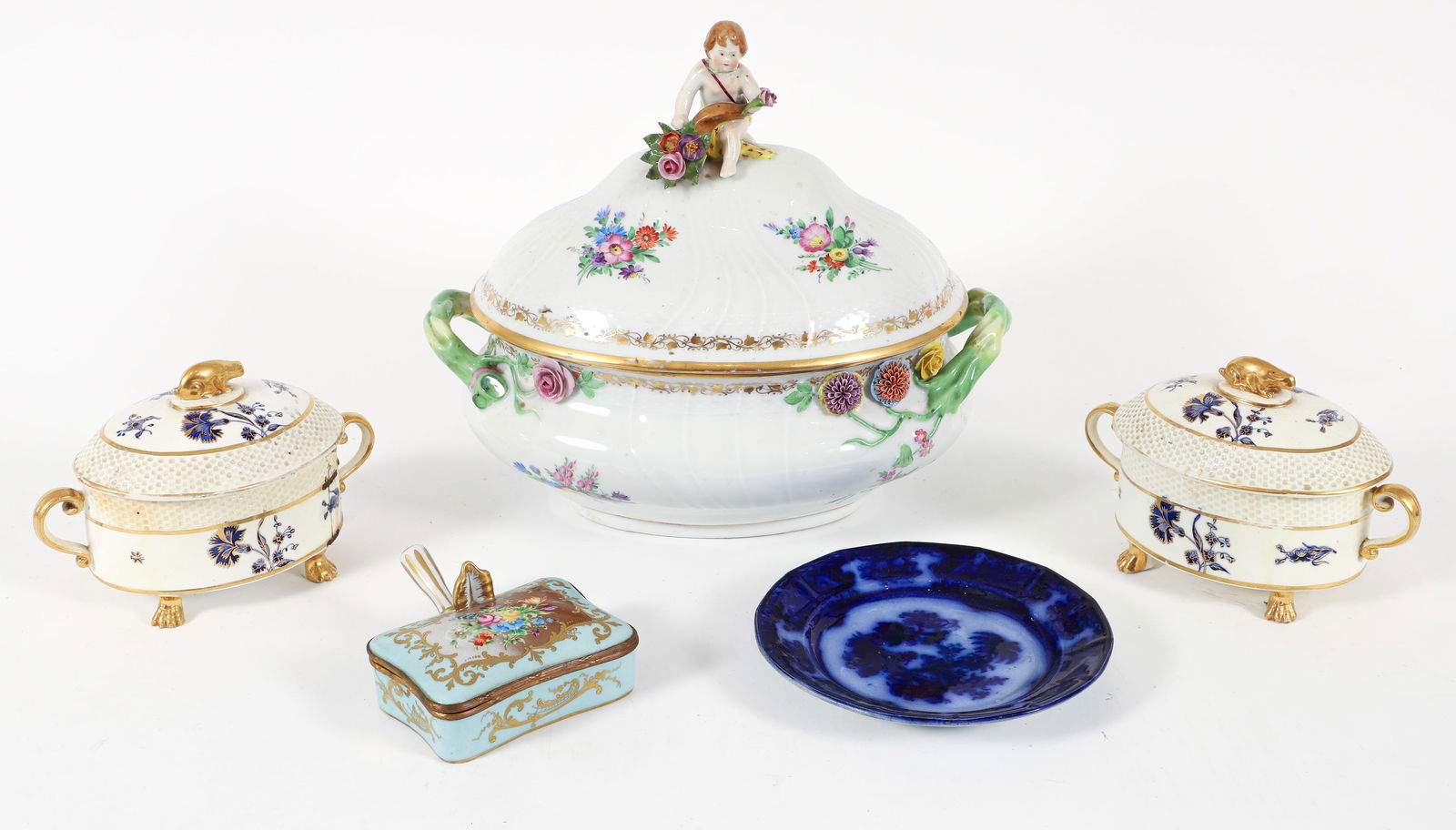 Herend Porcelain Tureen, Pair Lidded Rabbit Tureens (1 of 8)
