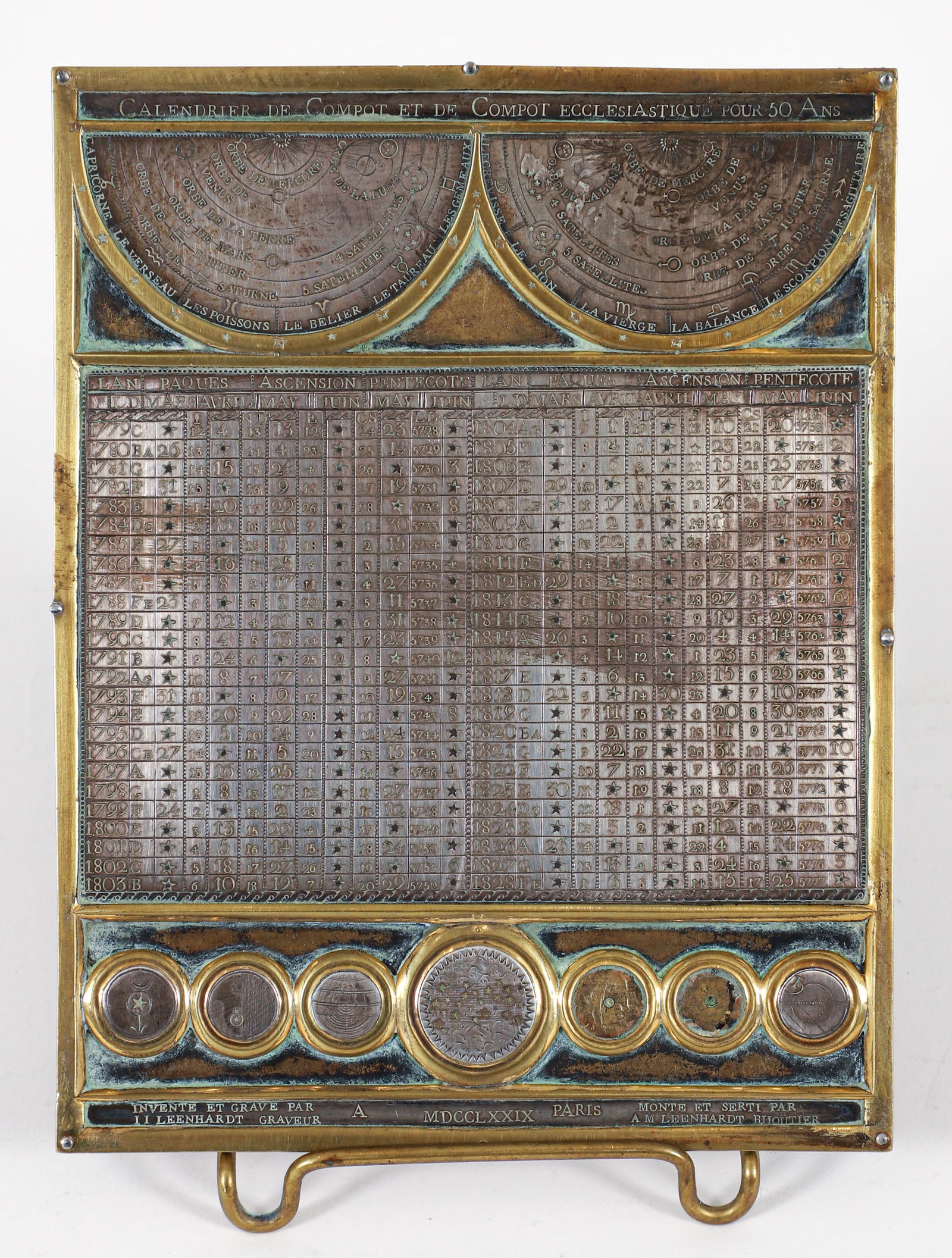 Calendrier Et De Compot ecclesatiqe Por 50 Ans engraved on metal (1 of 4)