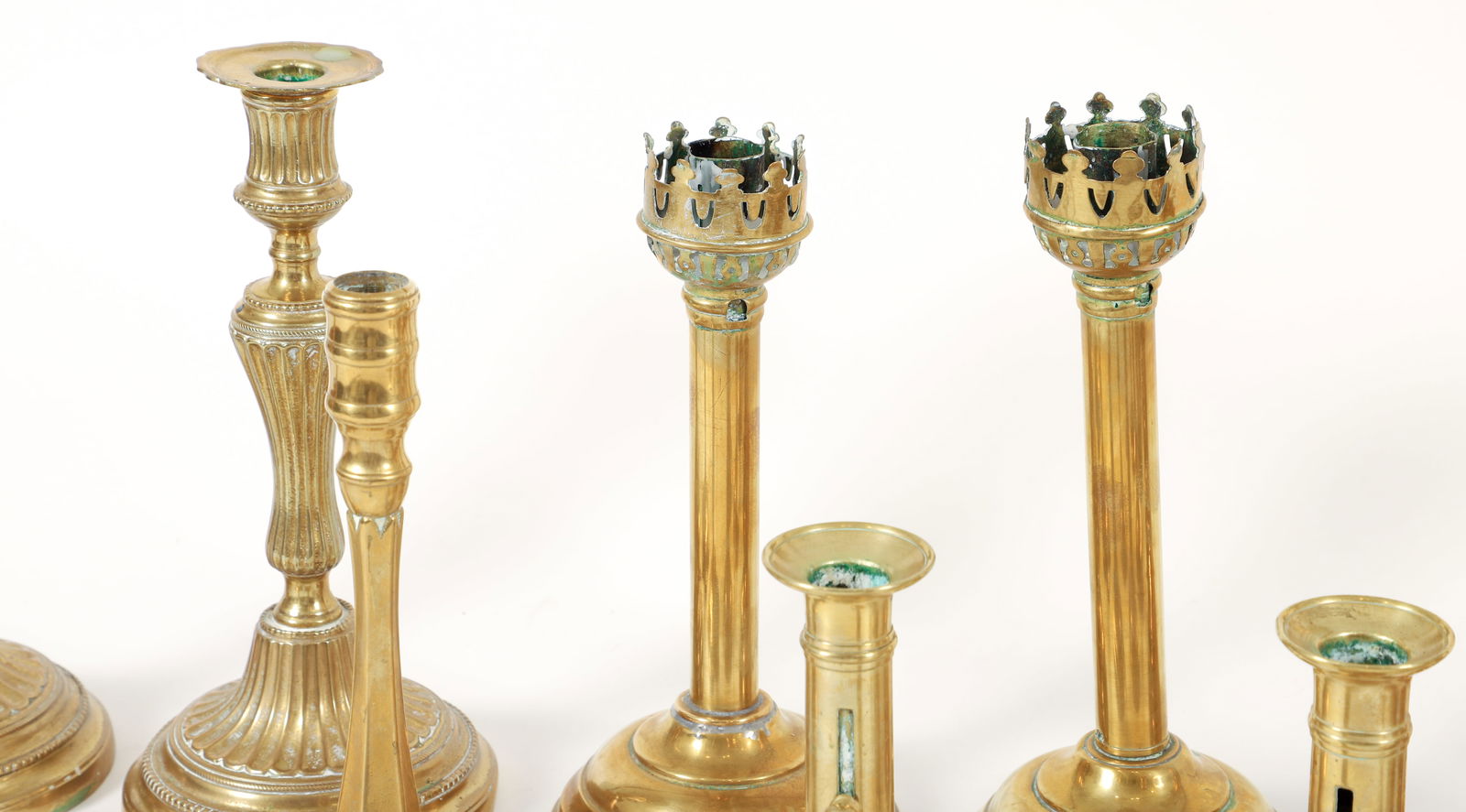 19 Assorted brass candlesticks - 2