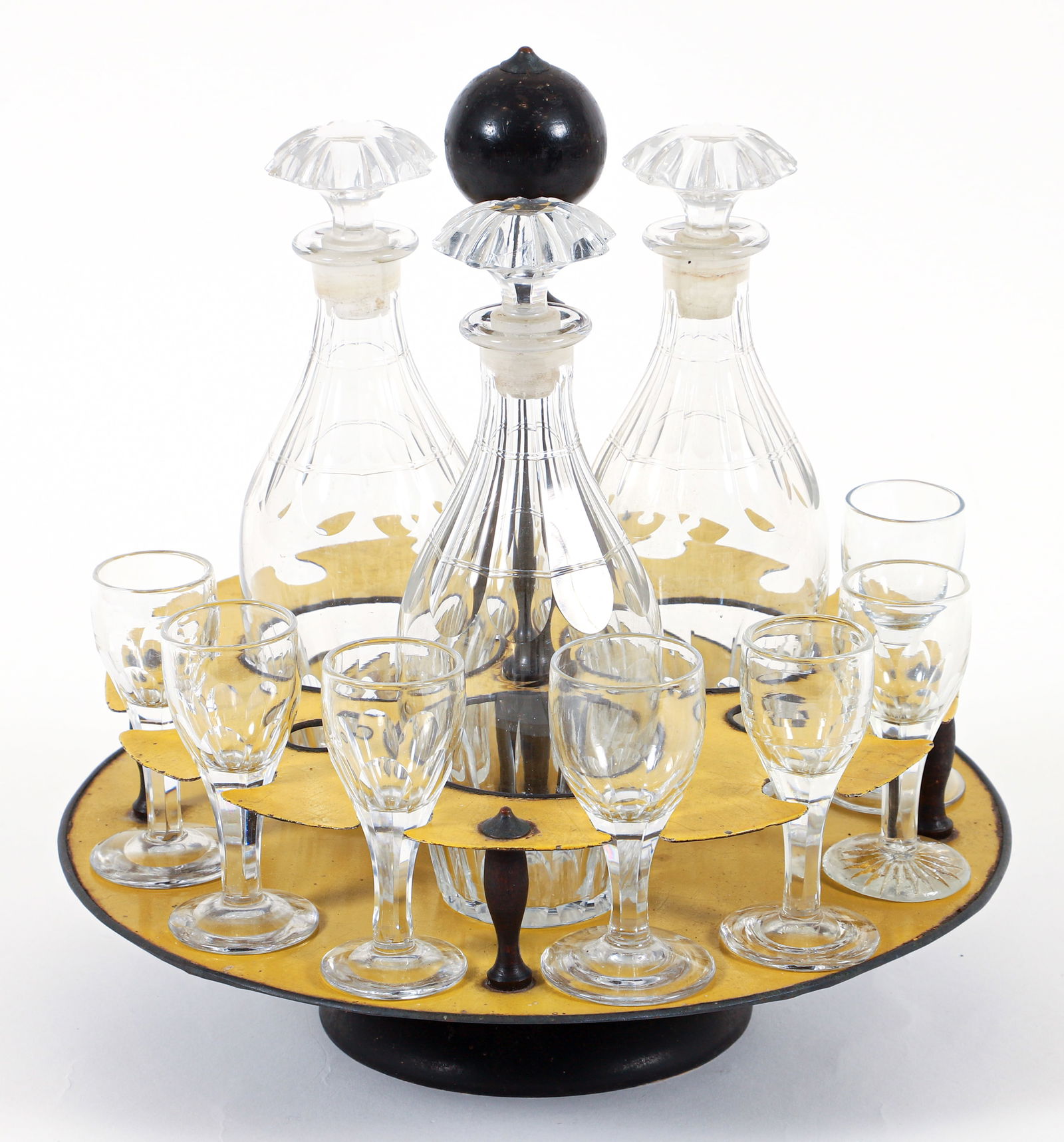 Cordial Service and fitted round metal stand (1 of 2)