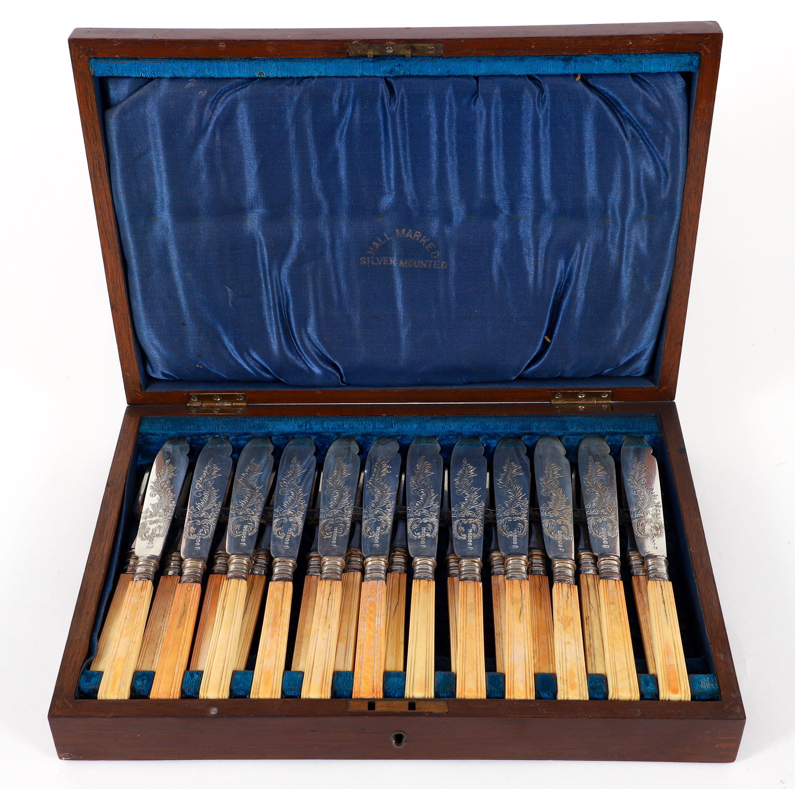 Sheffield Silver Plate Fish Set in Mahogany Box (1 of 3)