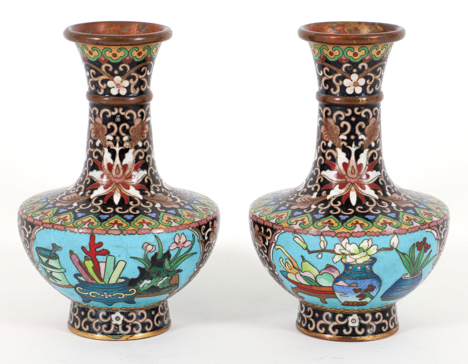Pair of Cloisonne Vases (1 of 4)