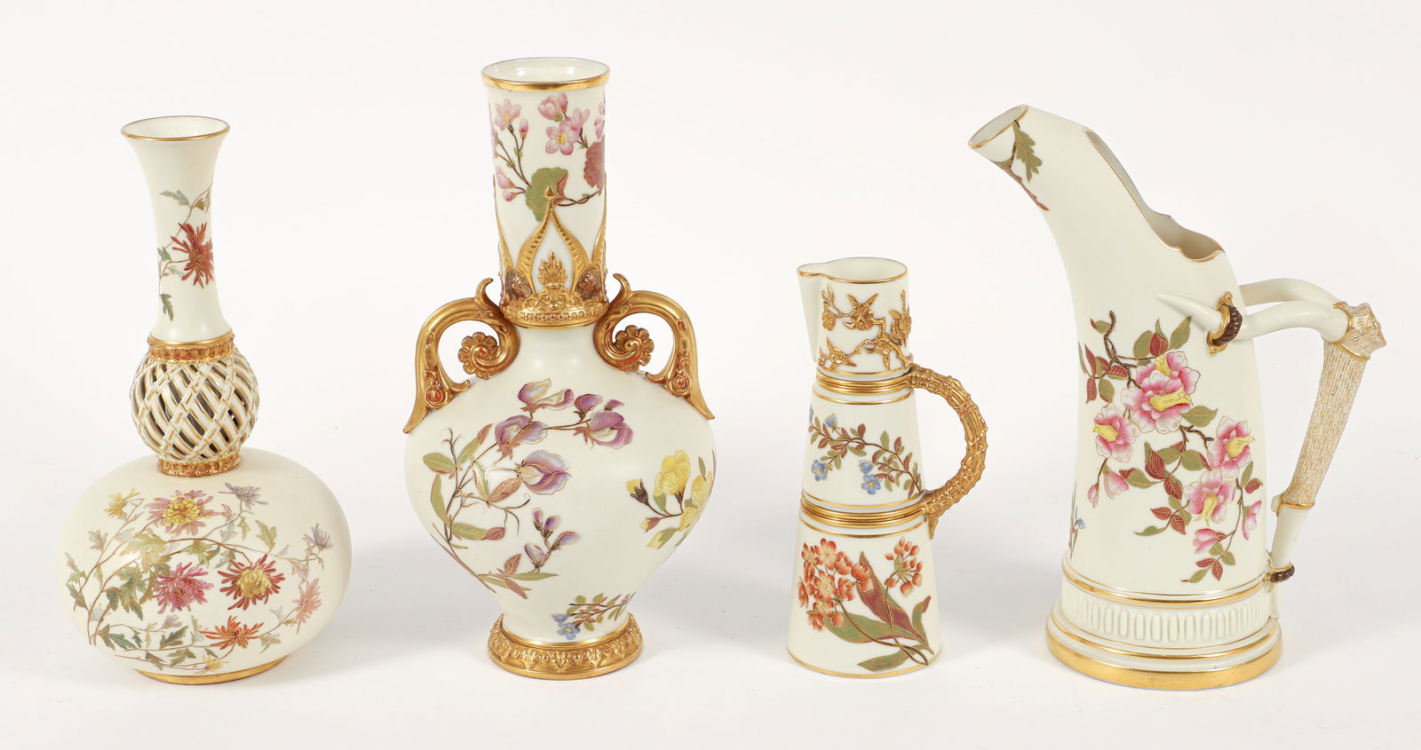 Collection of 4 Royal Worcester Vases and Ewers (1 of 6)