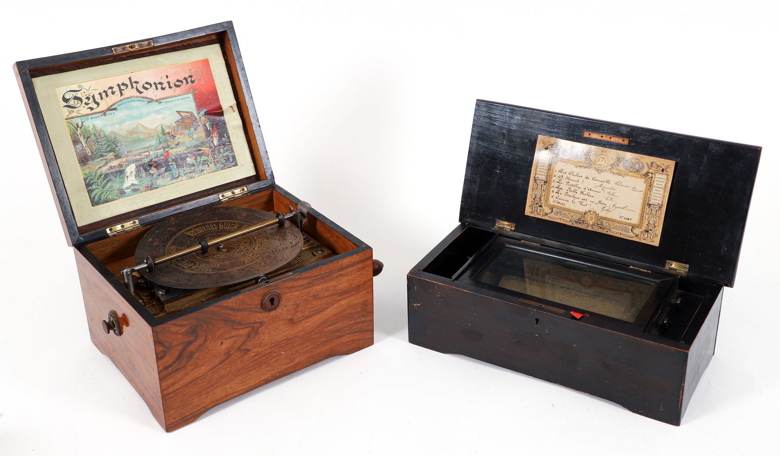 2 Music Boxes, Symphonian Disc Player and French Cylinder Music Box (1 of 9)