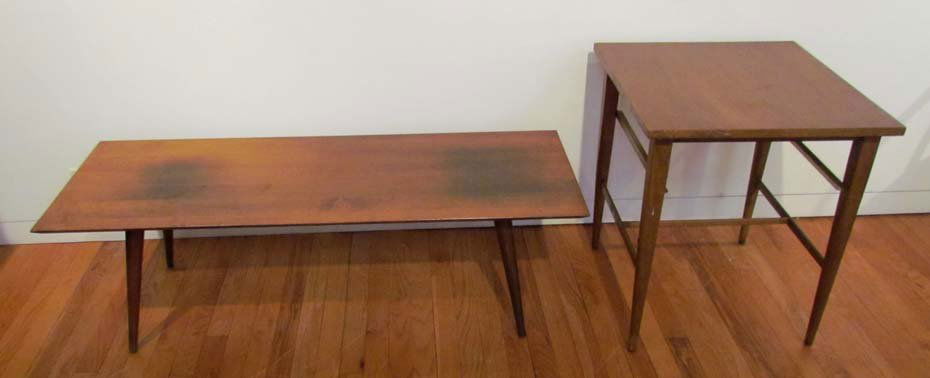 Paul McCobb Side Table & Coffee Table: Artist: McCobb, Paul (American, 1917-1969) ) Title: Paul McCobb for The Calvin Group square side table, with a Paul McCobb for the Planner Group coffee table with tapered peg legs Date: mid 20th centu