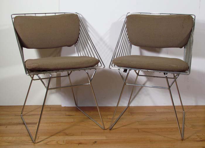 2 Verner Panton Chairs: Artist: Panton, Verner metal and fabric 30.5 x 20.5 x 19.5 inches