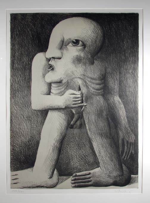 Horst Antes Kopffussler mit Einer Wunde: Artist: Antes, Horst Title: Kopffussler mit Einer Wunde, 1970 (Lutze, 646) Date: 1970 Medium: Lithograph printed in colors Dimensions: 24.5 x 17.75 inches Edition: Pencil signed and number