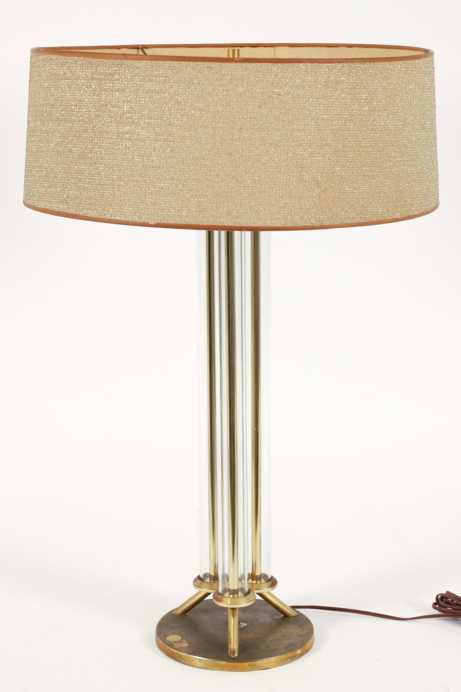Gerald Thurston Glass Tube and Brass Table Lamp (1 of 3)