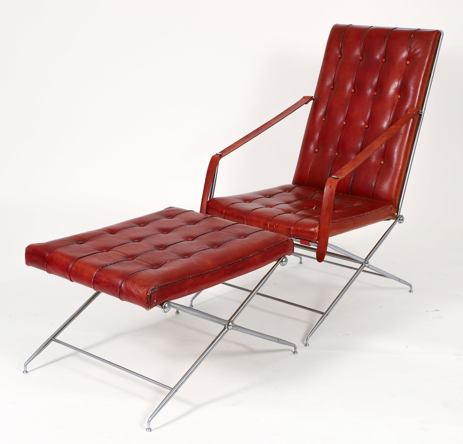 John Vesey Napoleonic Campaign Chair and Ottoman (1 of 7)