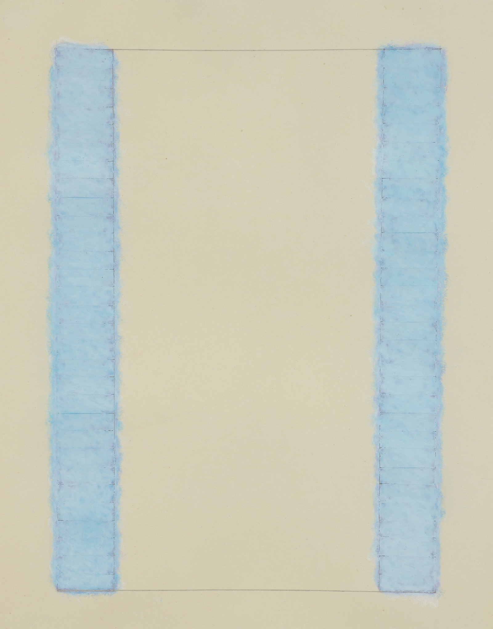 Loretta Dunkelman Work on Paper Stadium Series Delphi 1976: Dunkelman, Loretta (American, contemporary), The Stadium Series / Delphi, 1976, oil wax, chalk and pencil on paper, apparently unsigned, 10 x 7.25 inches, matted and framed 14.5 x 12 inches. Acquired