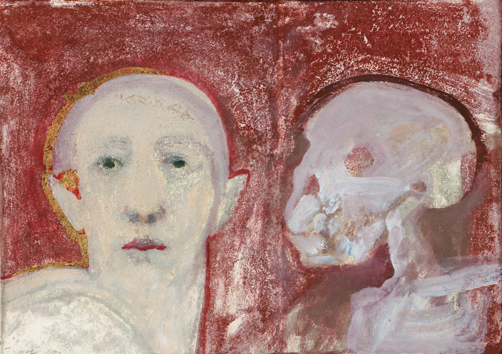 Selina Trieff Man and Skeleton 1983 Mixed Media on Paper (1 of 3)