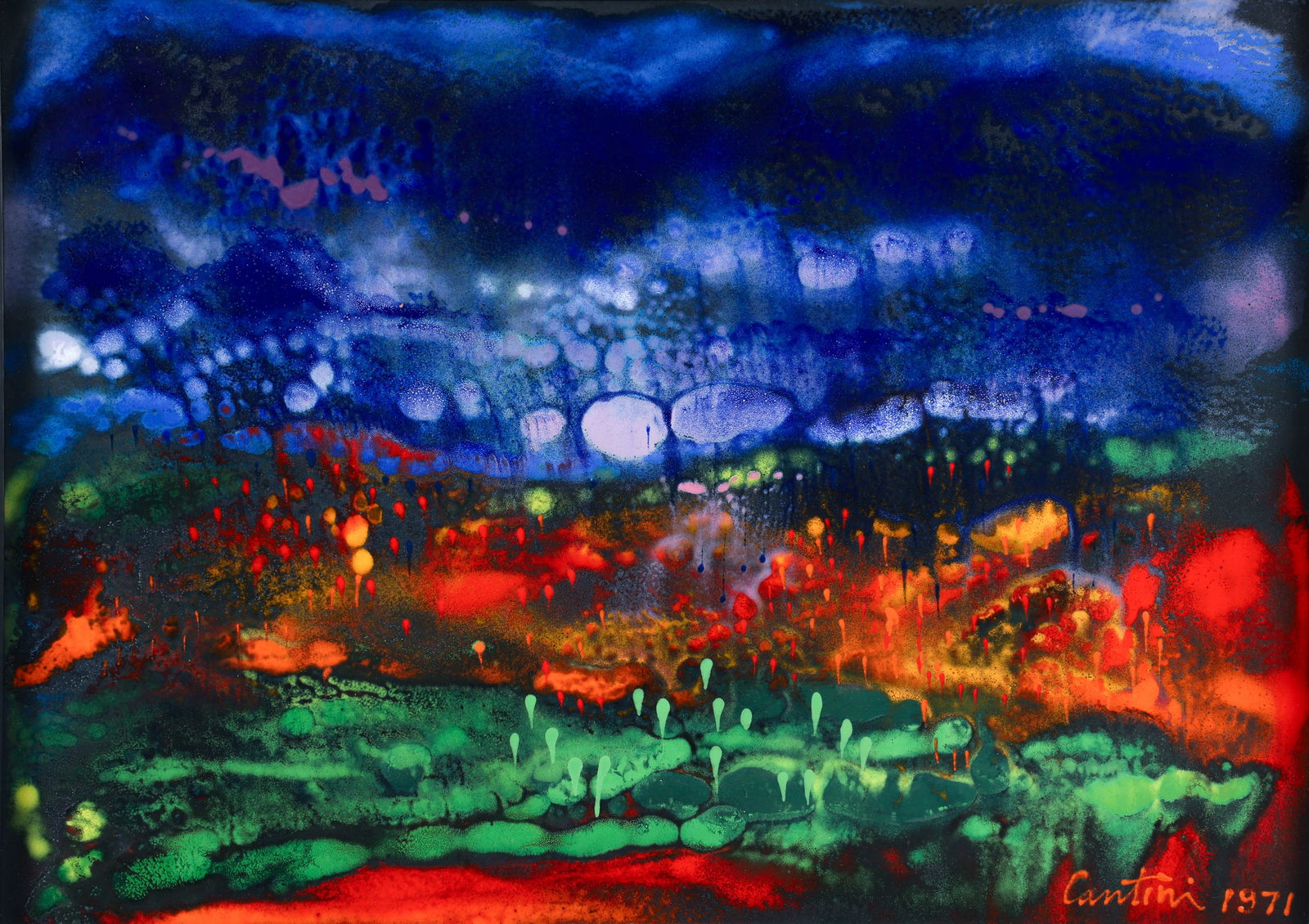 Virgil Cantini Enamel on Metal Abstraction (1 of 3)