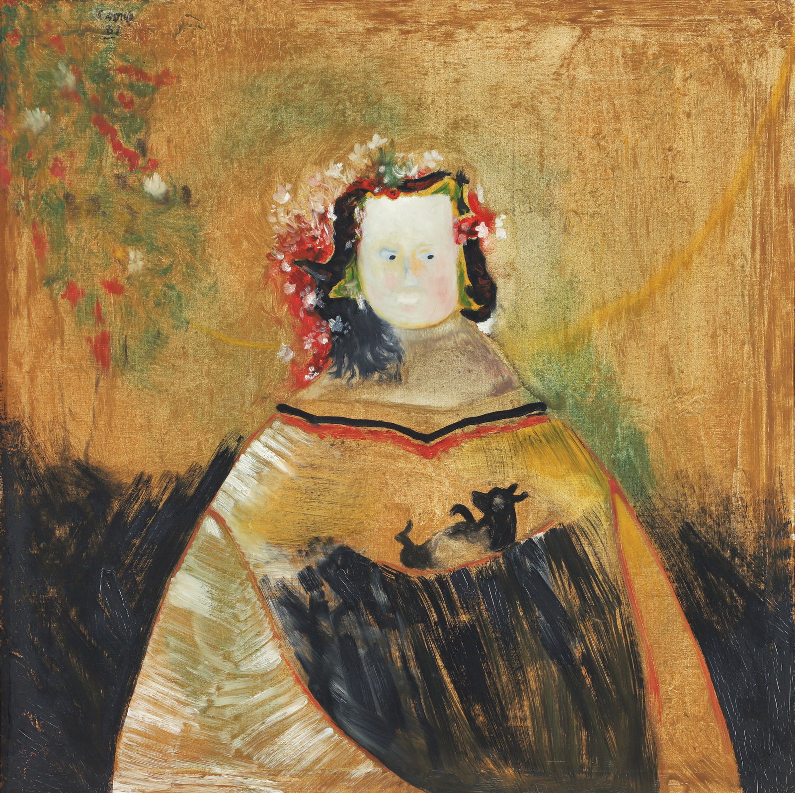 Jorge Castillo 1961 painting La Senora del Perro, exhibited in 1961 Carnegie International (1 of 5)