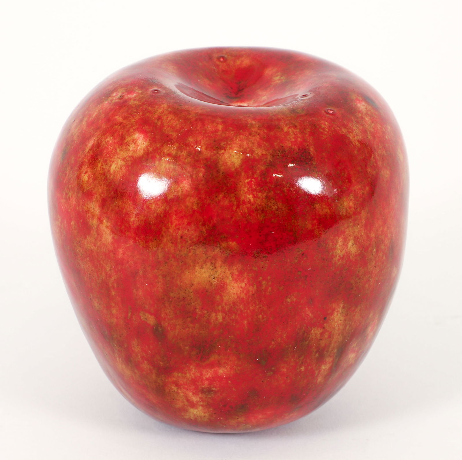 Hans Hedberg Apple Stoneware Sculpture: Hedberg, Hans (Swedish, 1917-2007), Apple, 20th century, glazed stoneware, incised signature at underside. Approximately 4.25 x 4.25 inches.