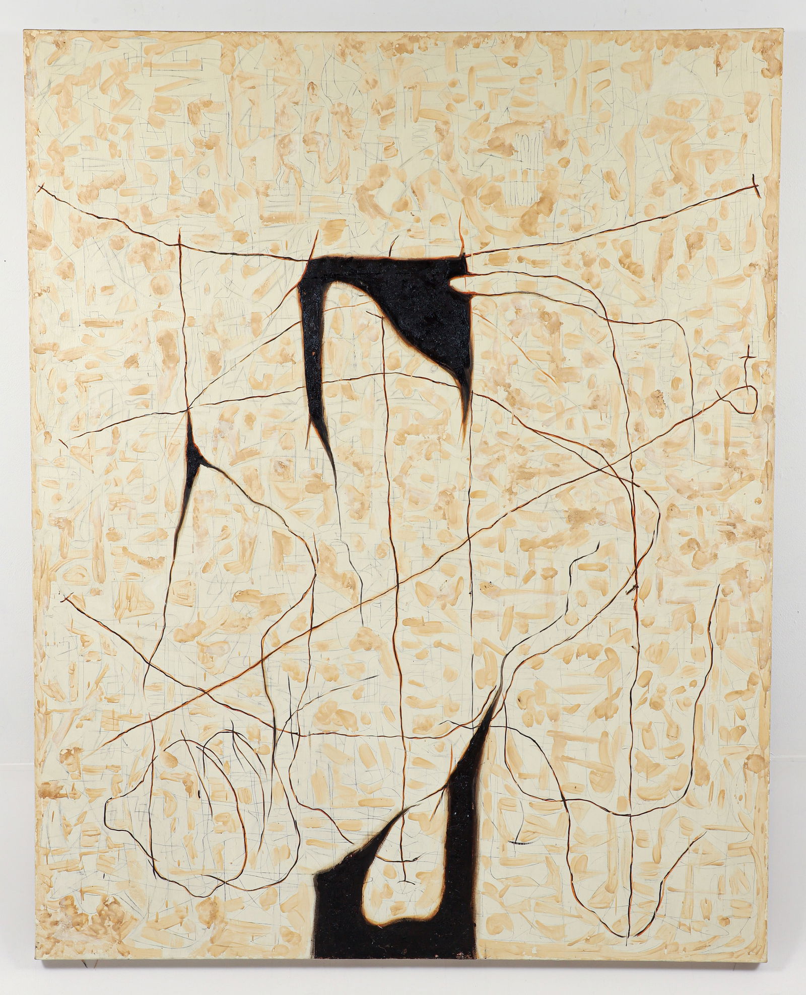 Victor Matthews Mixed Media The Great White Elephant: Matthews, Victor (American, b. 1963), The Great White Elephant, 1989, acrylic, graphite, and syrup on stretched canvas, signed, titled, and dated on the verso. 80 x 64 inches. Provenance: