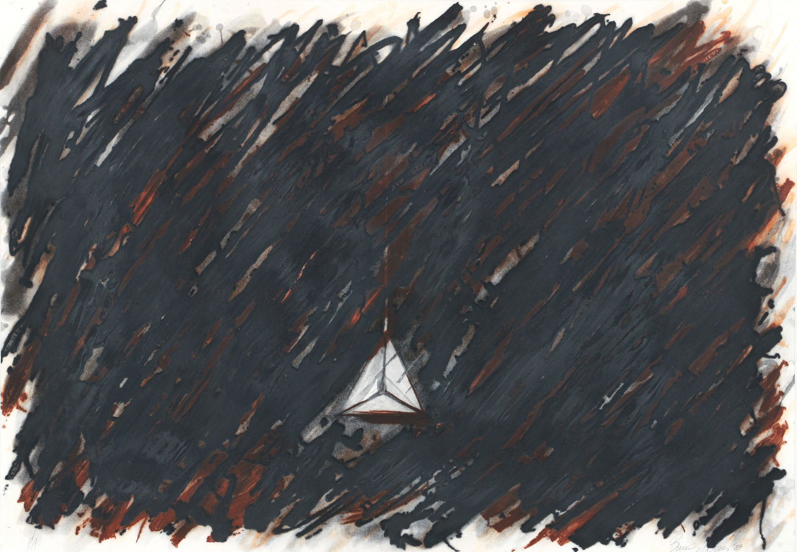 Beverly Pepper 1989 Untitled Abstract Signed Color Etching: Pepper, Beverly (American, 1922-2020), Untitled, 1989, etching, aquatint and chalcography in colors, on wove paper, signed, dated and marked artist's proof in pencil to lower corners, 29 x 41 inches,