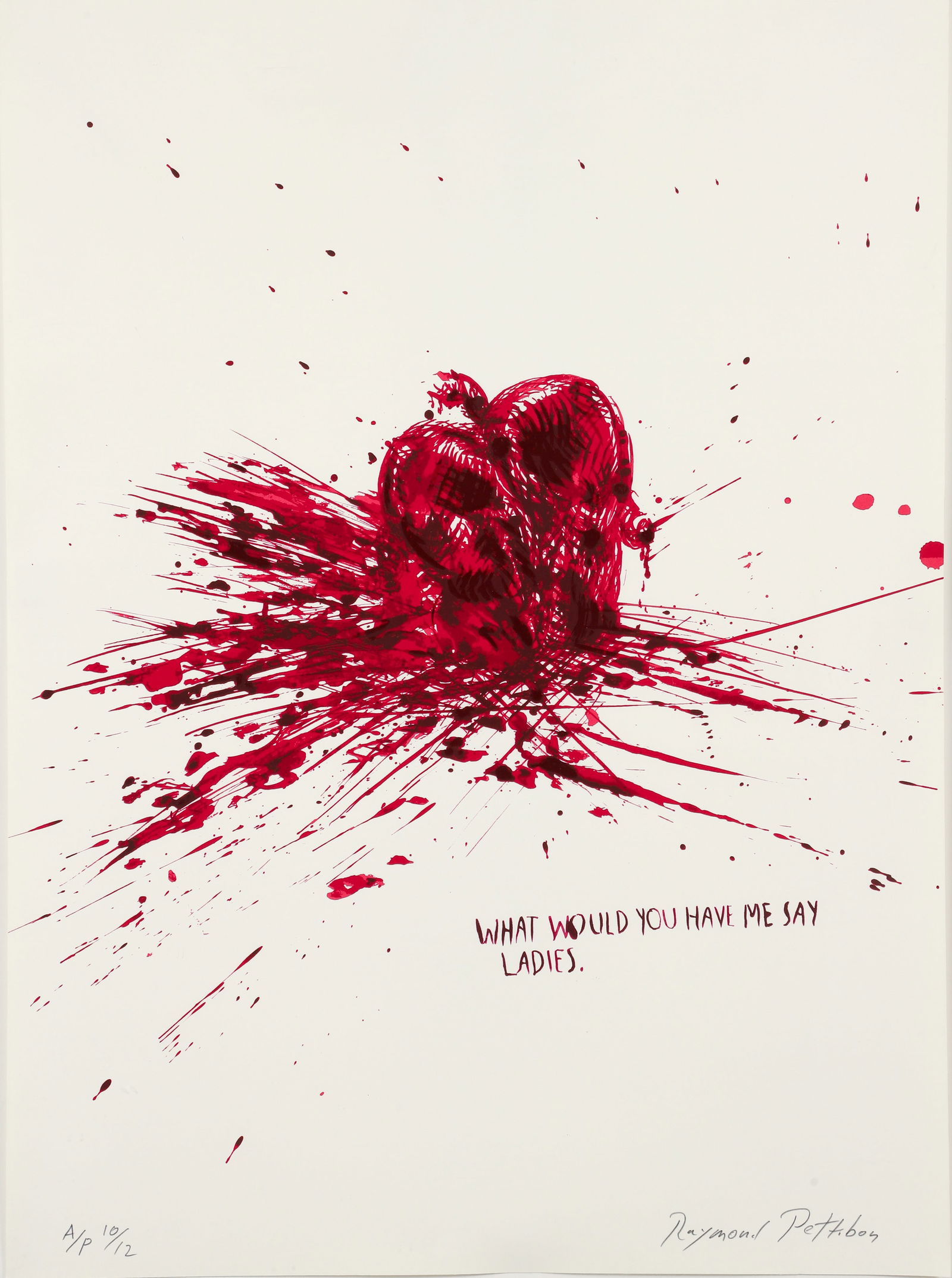 Raymond Pettibon 2004 Screenprint Signed What Would You Have Me Say Ladies: Pettibon, Raymond (American, contemporary), What Would You Have Me Say, Ladies, 2004, screenprint on Somerset wove paper, signed and editioned A/P 10/12 in pencil to the lower margin, sheet size 29.75