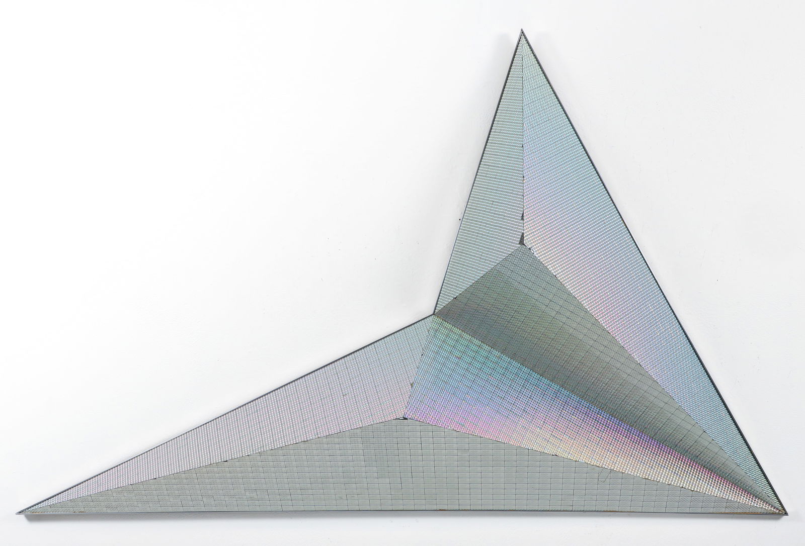 Irene Pasinski Dichroic Plexiglass Reflective Wall Sculpture: Pasinski, Irene (American/Pittsburgh, 1924-2002), Comet, Dichroic Plexiglass wall sculpture, 62 x 46 x 9 inches, Provenance: Pittsburgh Plan for Art, Pittsburgh, PA.