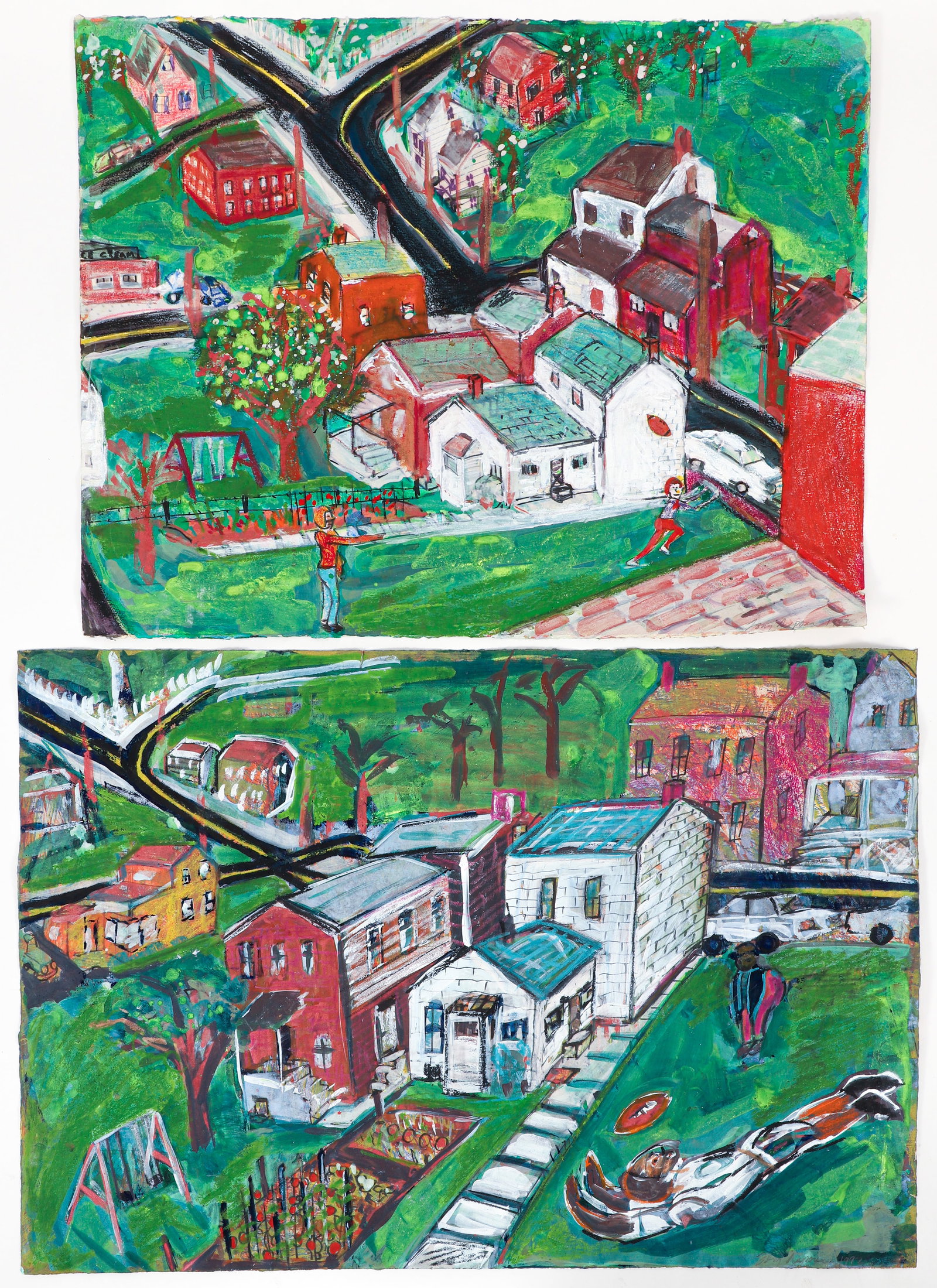 2 Tony Naponic 1992 paintings on paper Adamsburg, Pa. (1 of 7)