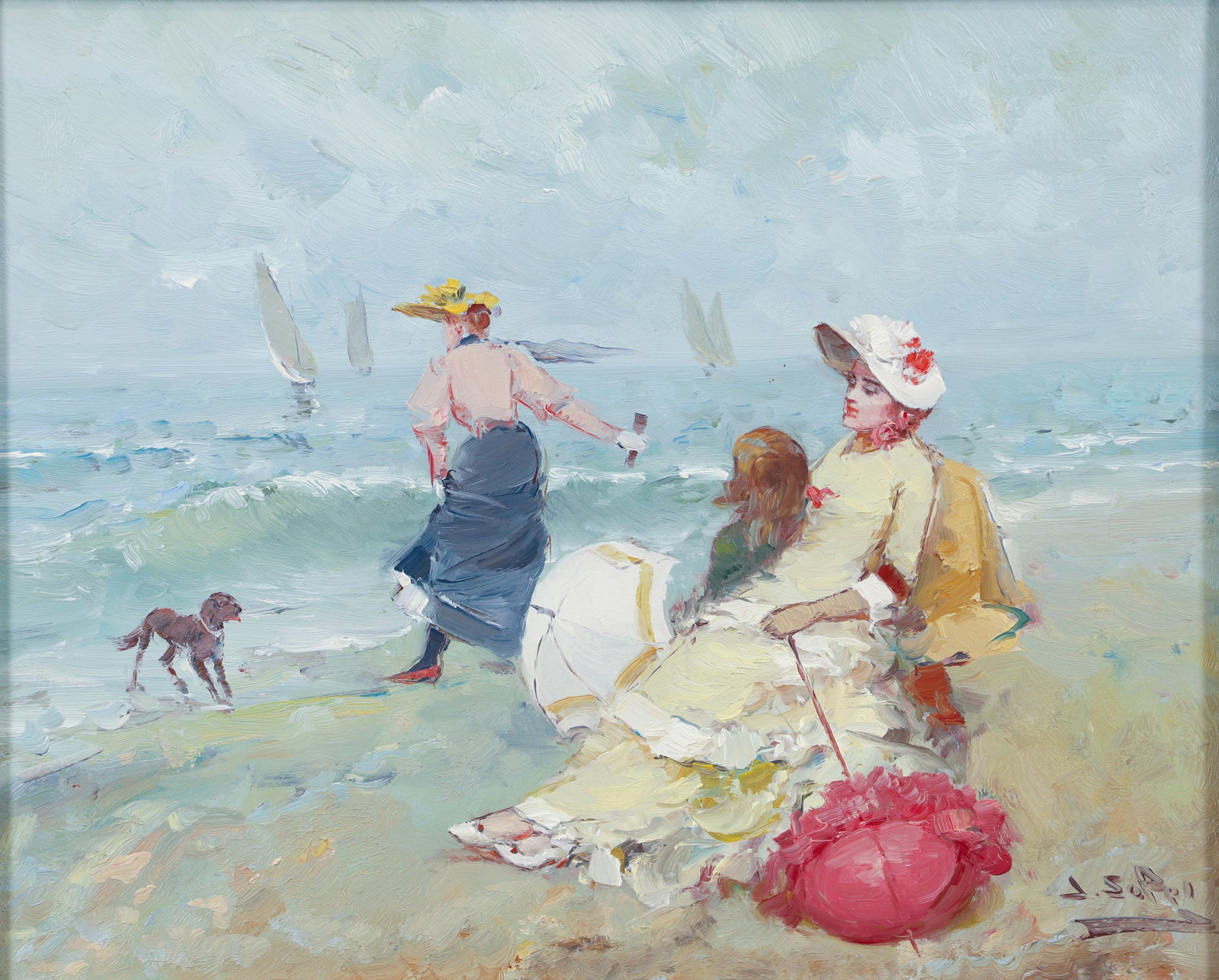 Juan Soler oil painting At The Beach (1 of 3)
