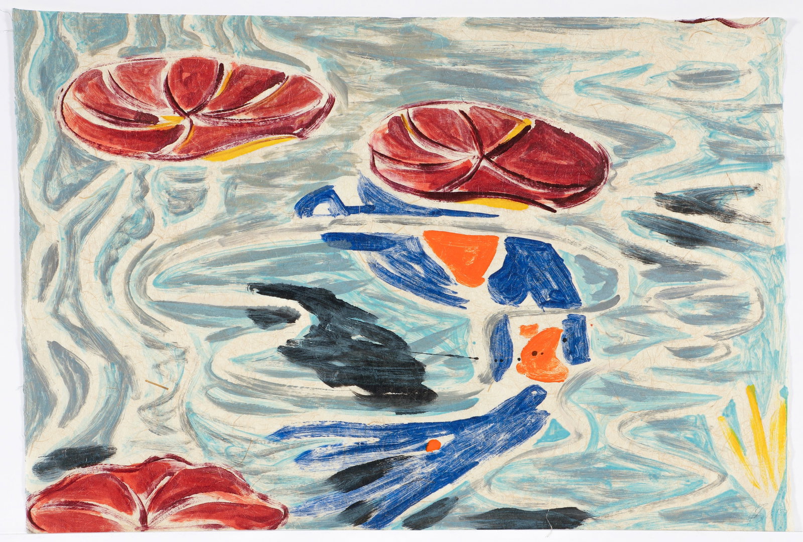 Stanley Boxer Untitled painting on handmade paper (1 of 3)