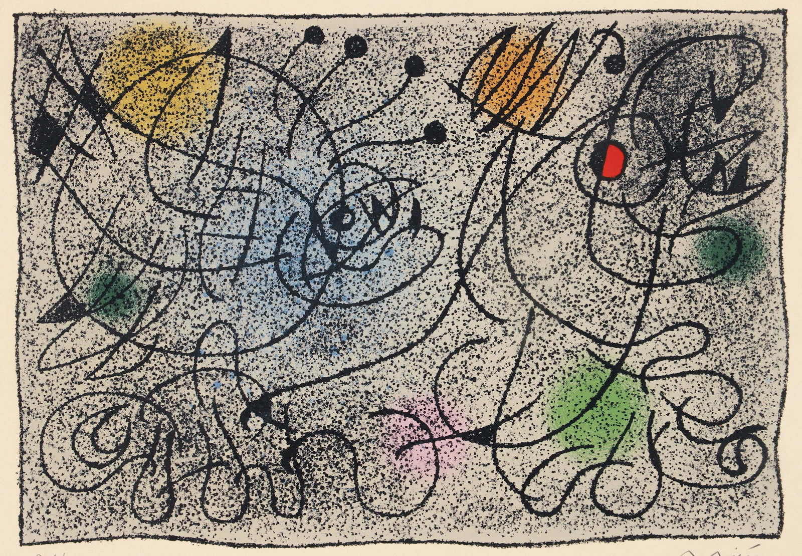 Joan Miro Signed Lithograph from the Flight Portfolio (1 of 5)