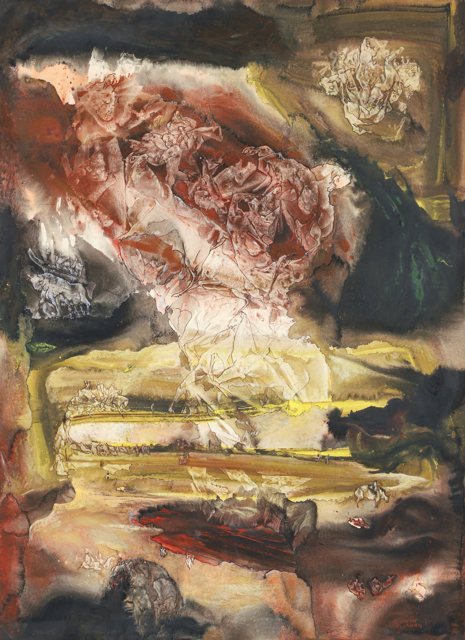 Kenneth Callahan Tempera on Paper Crater 1955 (1 of 5)