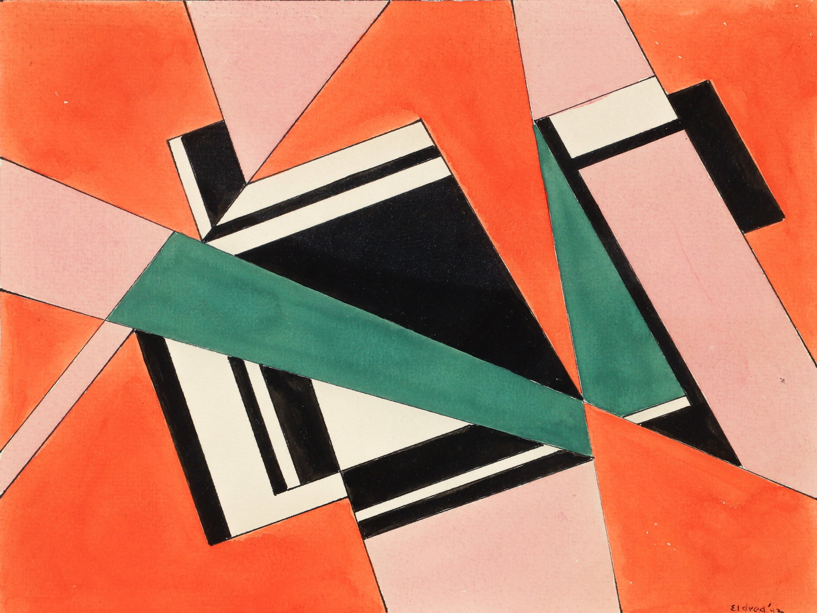 Thomas Brownell Eldred Mid Century Abstraction Work on Paper 1942 (1 of 3)