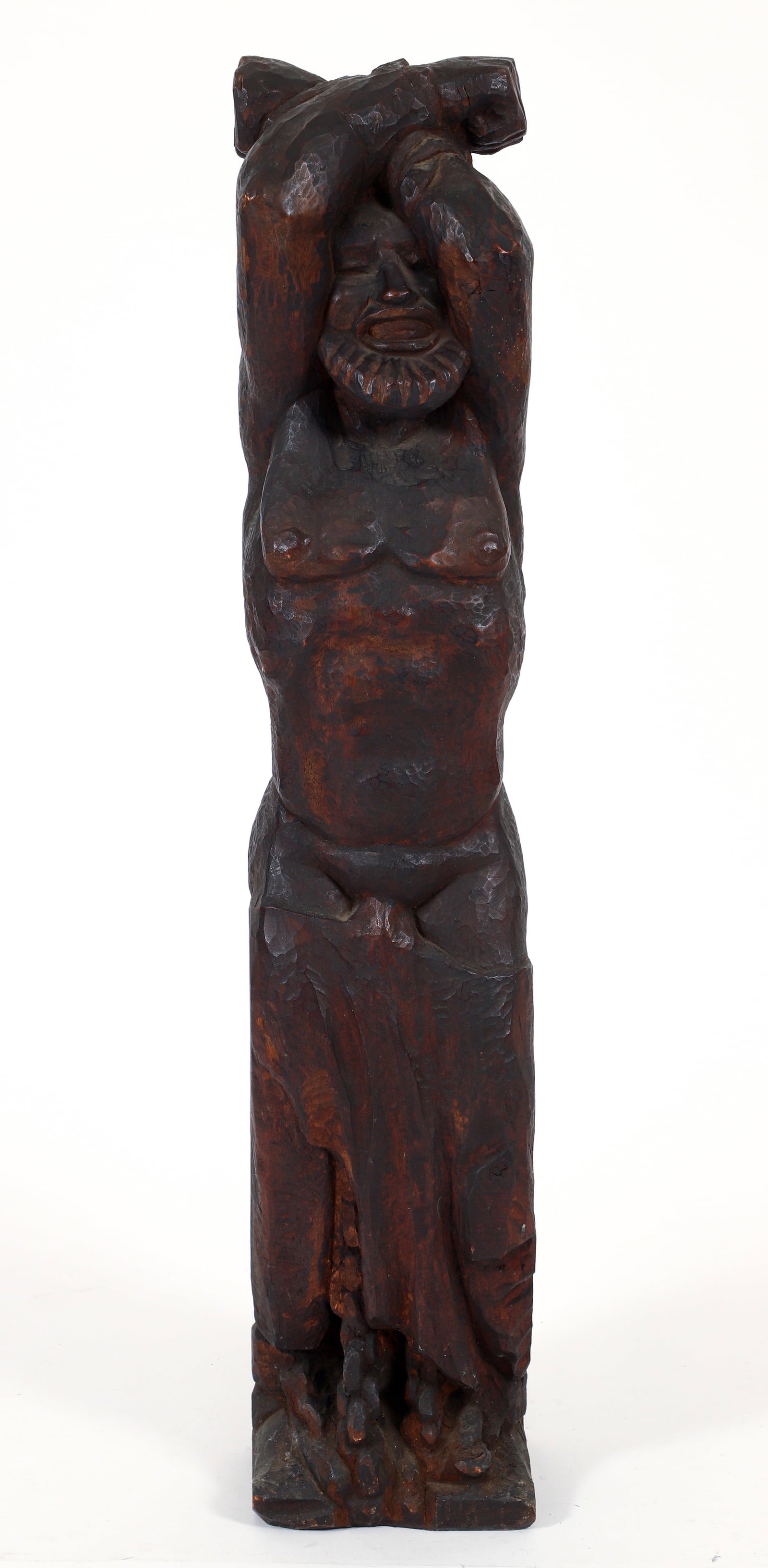 Enrico Glicenstein Fettered Man Wood Sculpture 1930 (1 of 4)