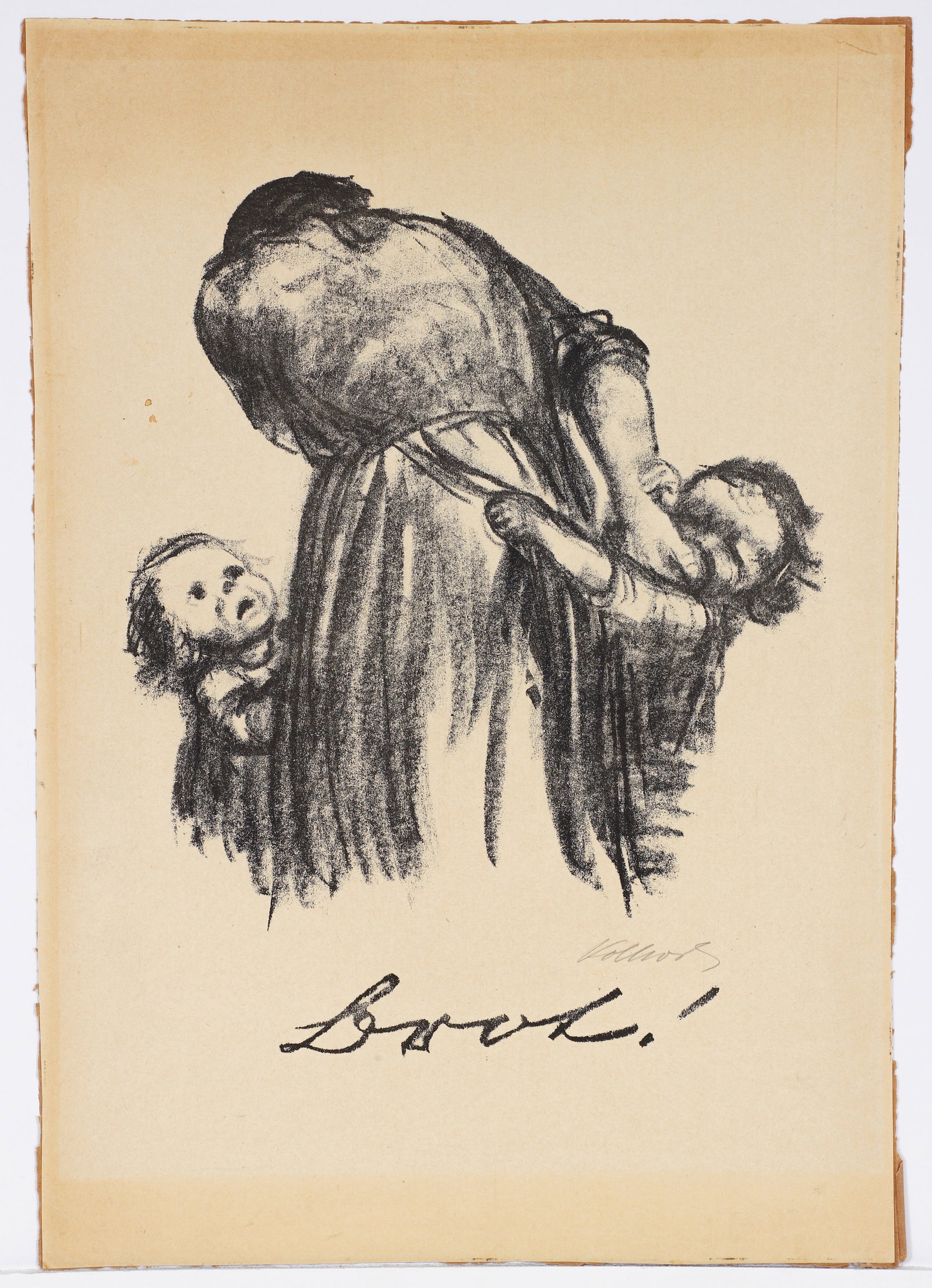 Kathe Kollwitz Lithograph on Paper Brot! Signed (1 of 3)