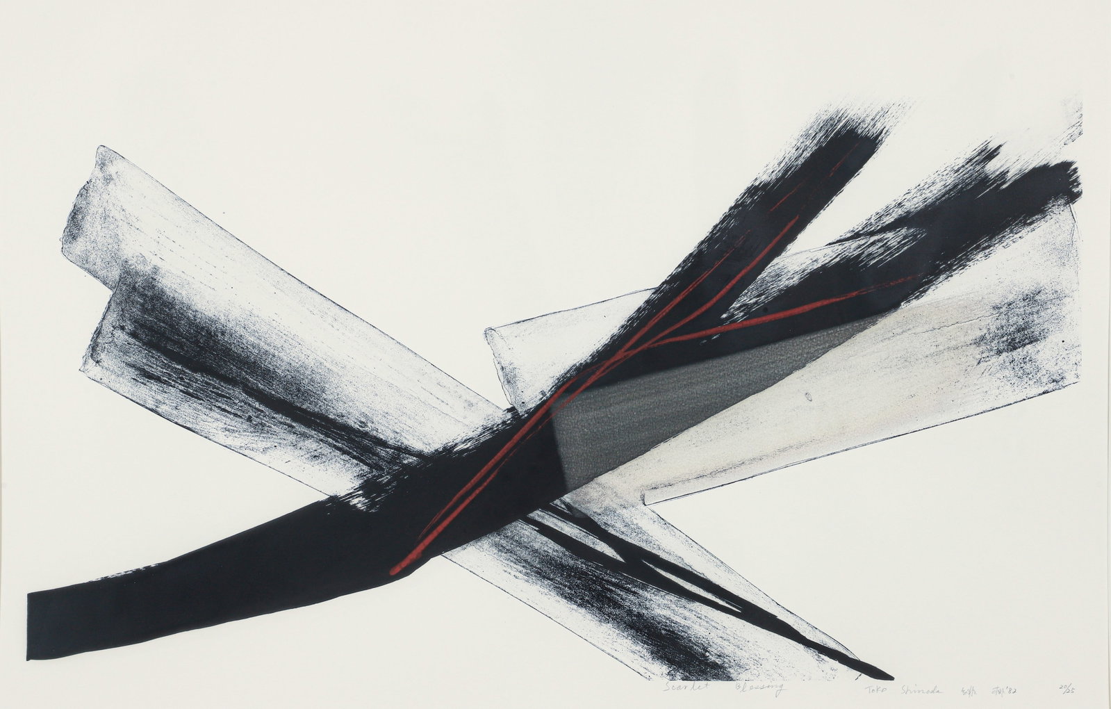 Toko Shinoda Signed Abstract Silkscreen Scarlett Blessing (1 of 3)