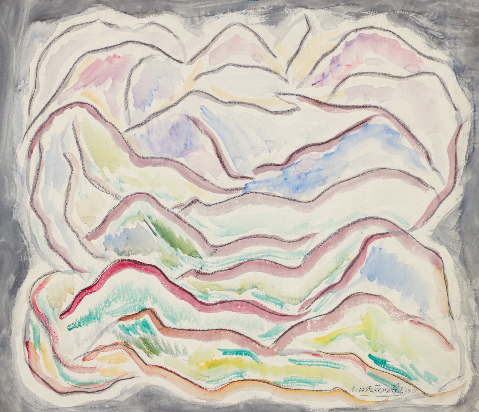 Abraham Walkowitz 1931 Work on Paper Abstraction (1 of 3)