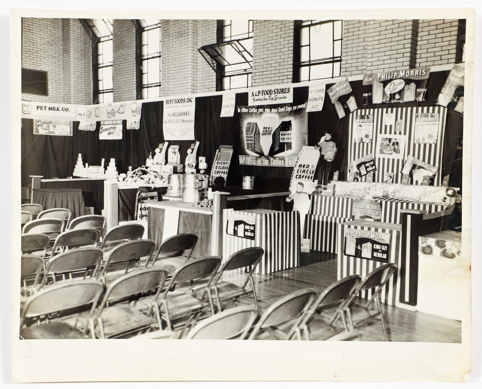 Charles Teenie Harris Photo Pittsburgh Courier Home Fair 1953: Harris, Charles (Teenie) (African-American/Pittsburgh, 1908-1998), Philip Morris, A & P Food Stores, Best Foods, Inc, and Pet Milk Co. booths in Ammon Center for 1953 Pittsburgh Courier Home Service F